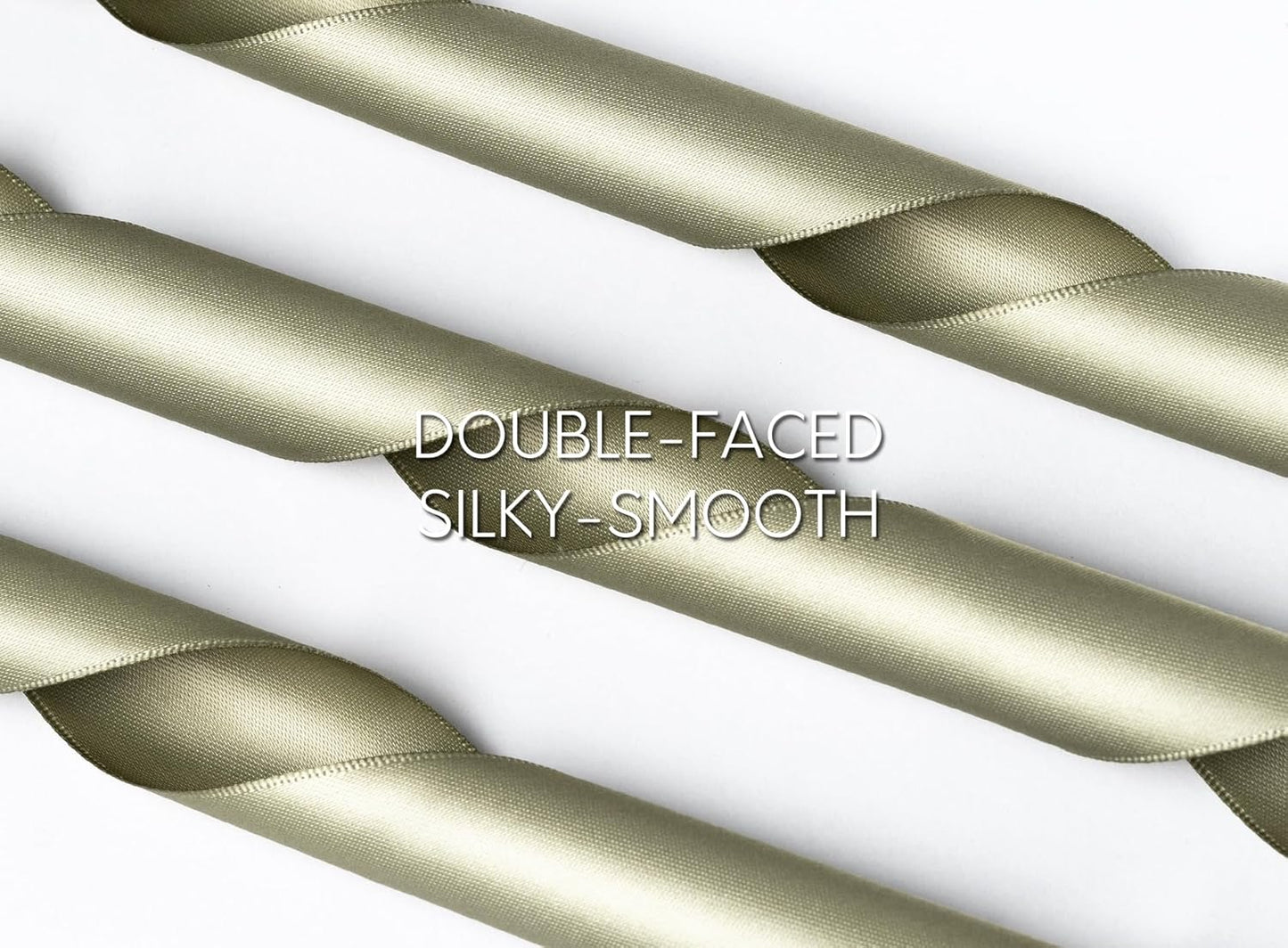 Sage Green Satin Ribbon 1-1/2 Inch x 50 Yards Double-Faced Ribbons for Gift Wrapping Crafts Flower Bouquet Wedding Paper Bows Invitations