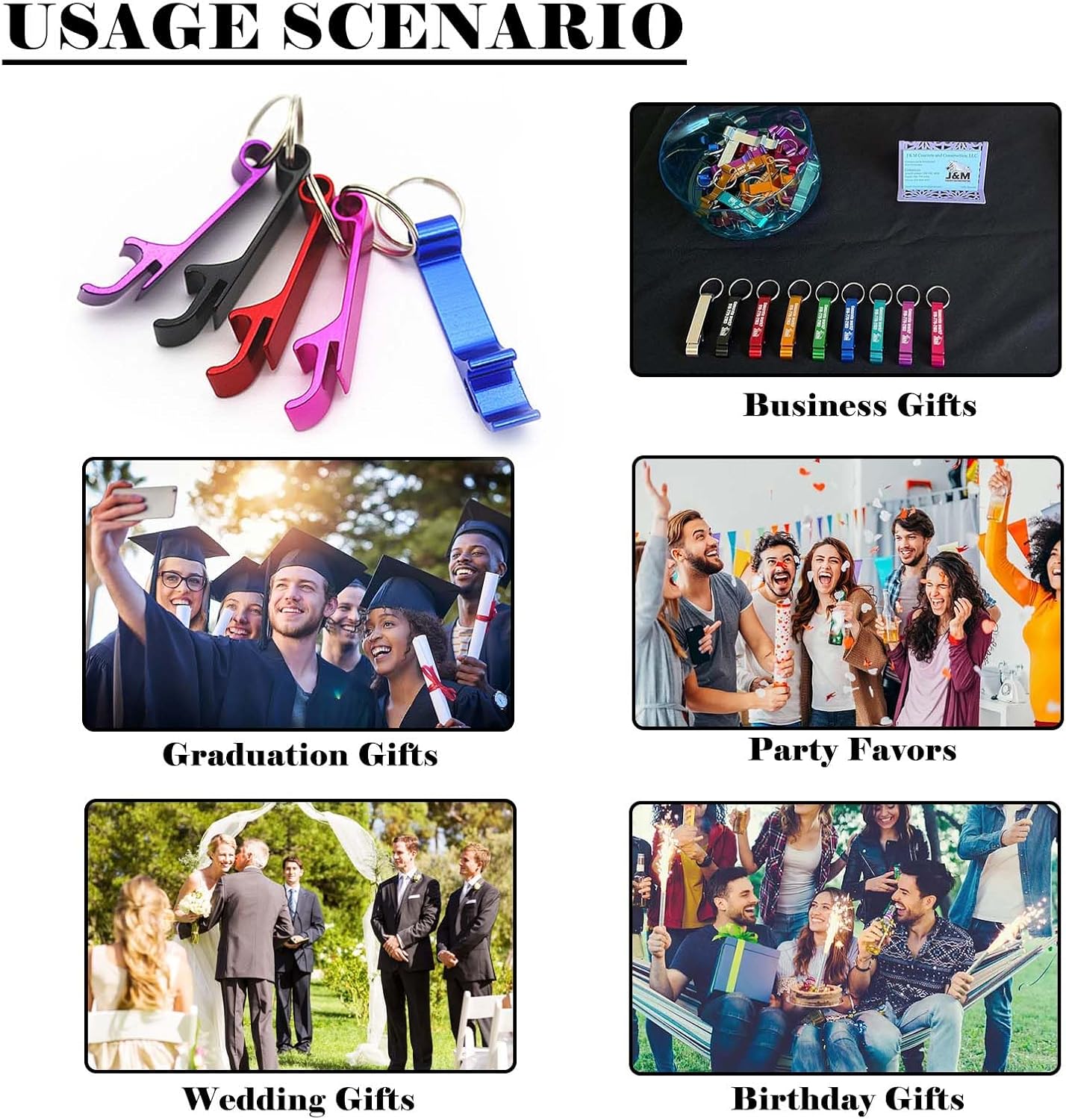 50pcs Personalized Bottle Opener Keychain Bulk Custom Engraved Text/Logo Keychains Customized Beer Bottle Opener for Bar, Graduation,Party,Wedding Favors Gift (50pcs)