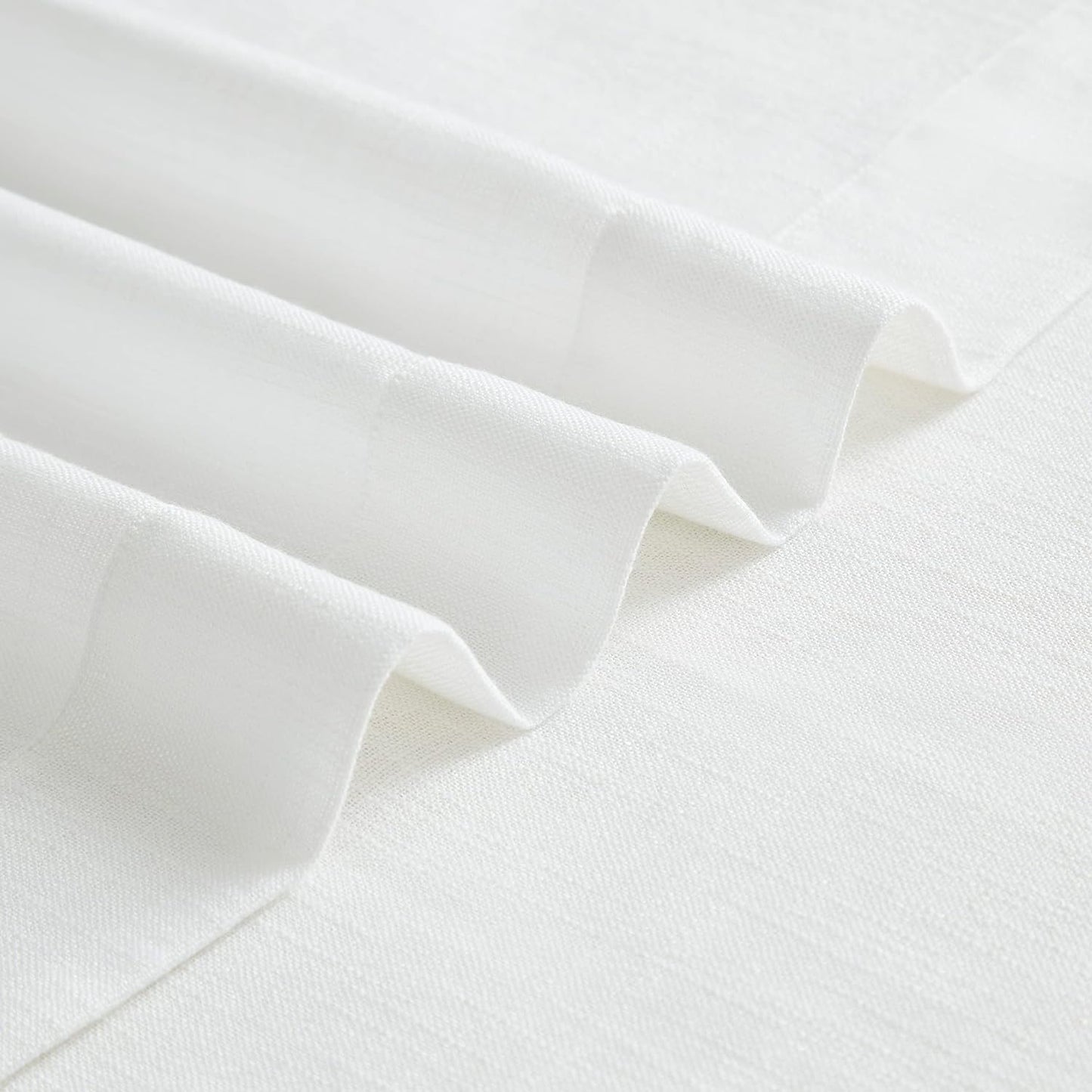 Vision Home White Pinch Pleated Semi Sheer Curtains Textured Light Filtering Window Curtains 108 inch for Living Room Bedroom Patio Rayon Blended Pinch Pleat Drapes with Hooks 1 Panel 80" Wx108 L