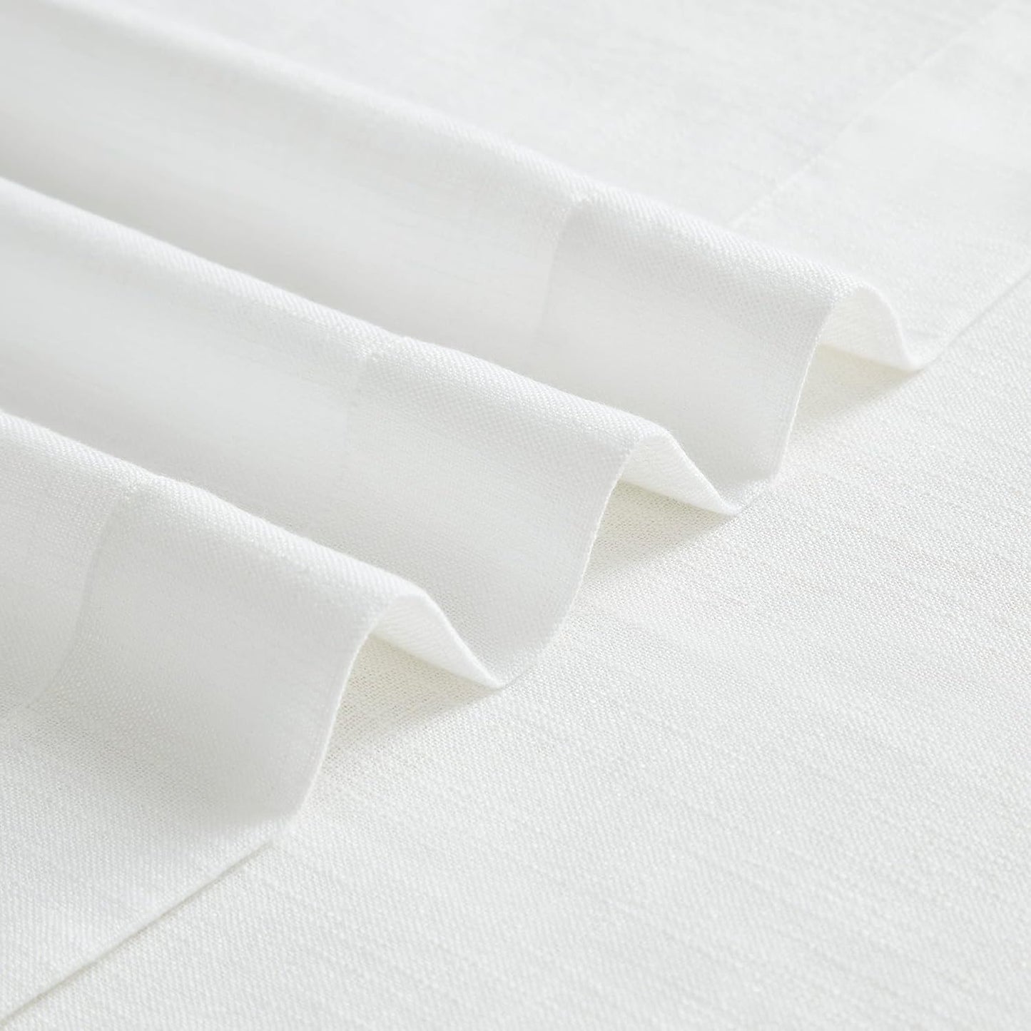 Vision Home White Pinch Pleated Semi Sheer Curtains Textured Light Filtering Window Curtains 112 inch for Living Room Bedroom Patio Rayon Blended Pinch Pleat Drapes with Hooks 1 Panel 60" Wx112 L