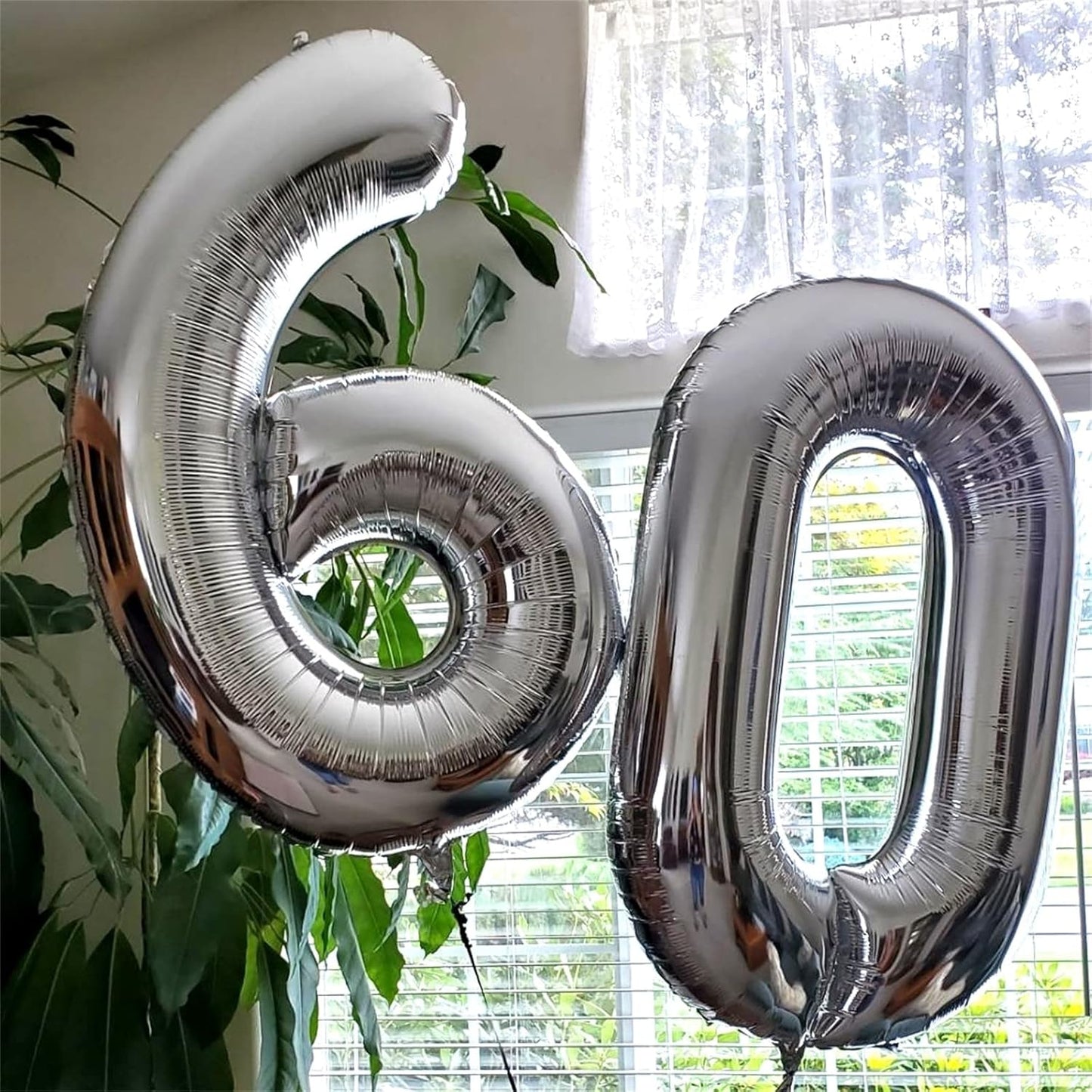 40 Inch Silver Foil Balloon Number 0, Giant Self Inflating Number Balloons 0-9 for Men Women, Digital 0 Helium Balloons Set for Girls Boys 4th Birthday Anniversary New Year Party Decorations Supplies