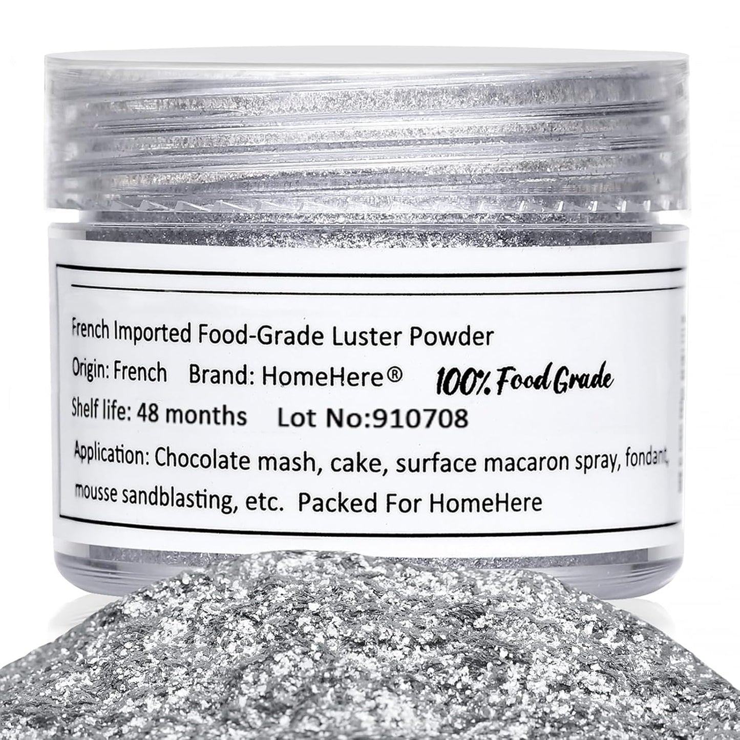HomeHere Edible Luster Dust Food-Grade Glimmer Powder Glitter for Cake Decorating 7g, Disco Diamond Dust, Edible Sprinkle Glitter for Cocktails Drinks Baking Candy Dessert Chocolate Vegan Tasteless