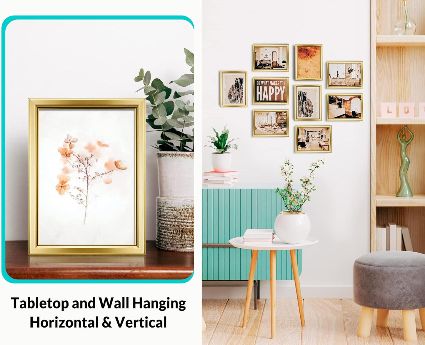 LaVie Home 4x6 Picture Frames (12 Pack, Gold) Simple Designed Photo Frame with High Definition Glass for Wall Mount & Table Top Display, Set of 12 Classic Collection