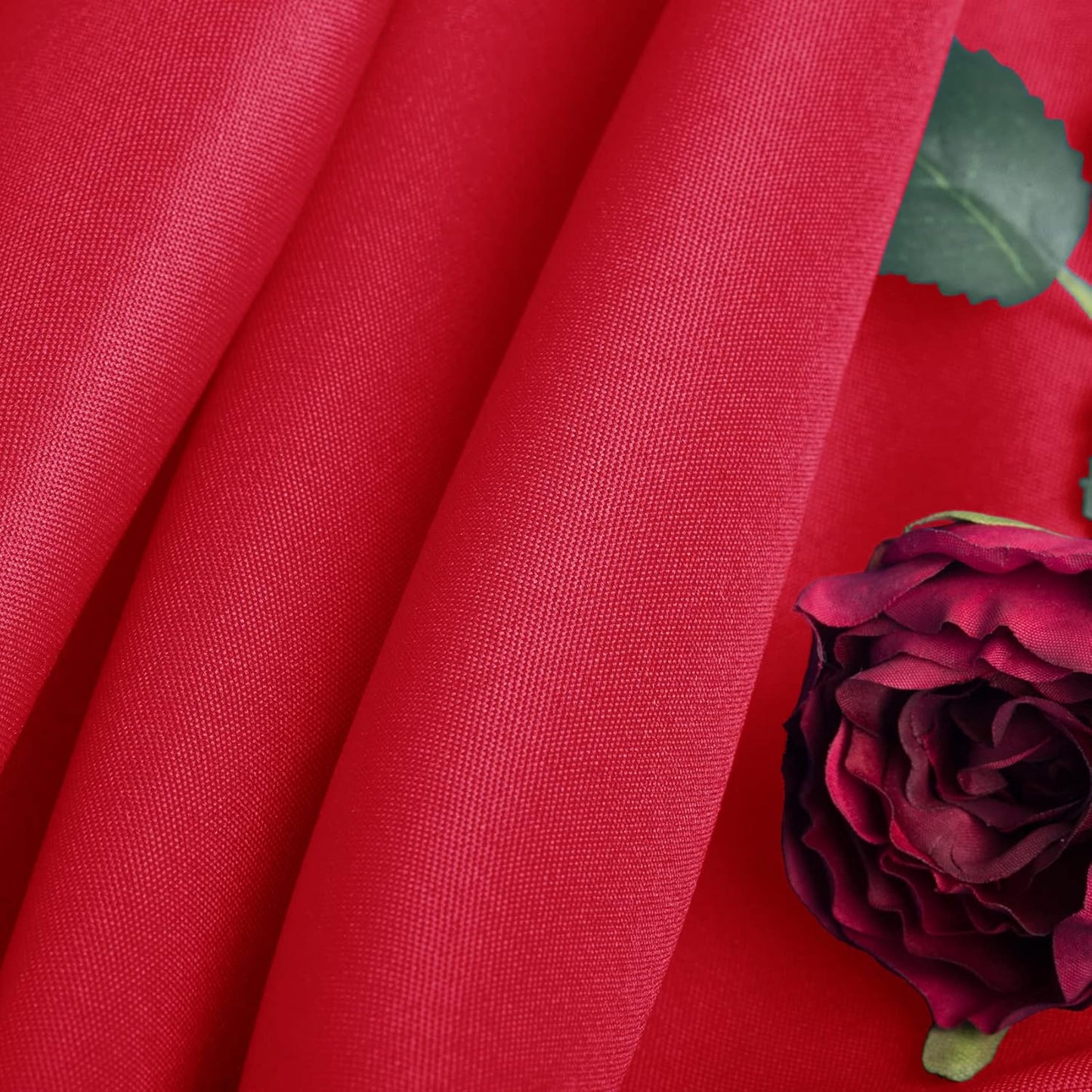 Ascoza 2pack 132 Inch Red Round Tablecloth in Washable Polyester Fabric for Wedding/Banquet/Restaurant/Parties…