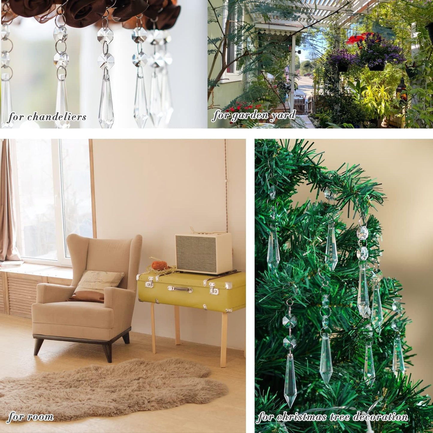 20pcs 55mm Chandelier Icicle Crystal Prism Suncatcher,Clear Chandelier Crystals Replacement,Crystals for Chandeliers with Hooks for Windows Wedding Lamp Decoration