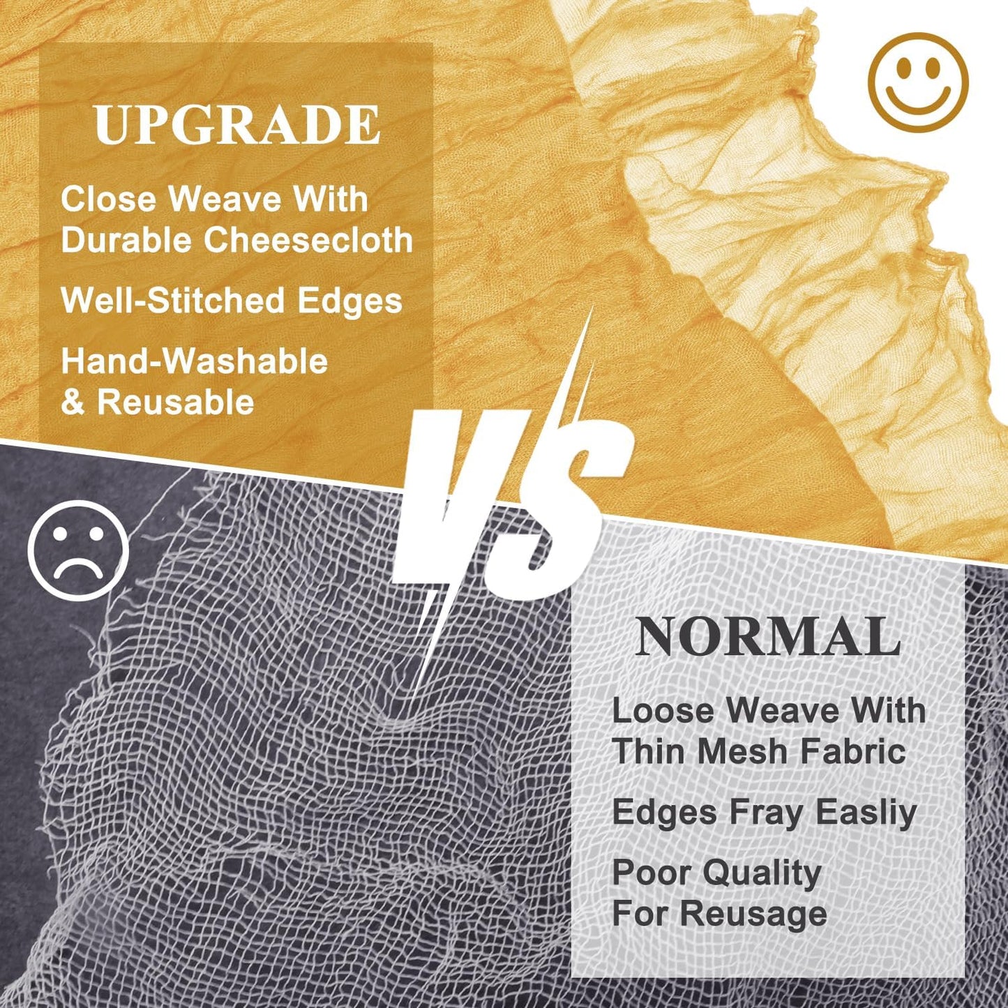 Asee'm 2pcs Cheesecloth Table Runner 120 Inches Long Gold Boho Gauze Cheese Cloth Runner 10FT Rustic Sheer Table Runners for Christmas Wedding Party Baby Shower Spring Easter Decoration