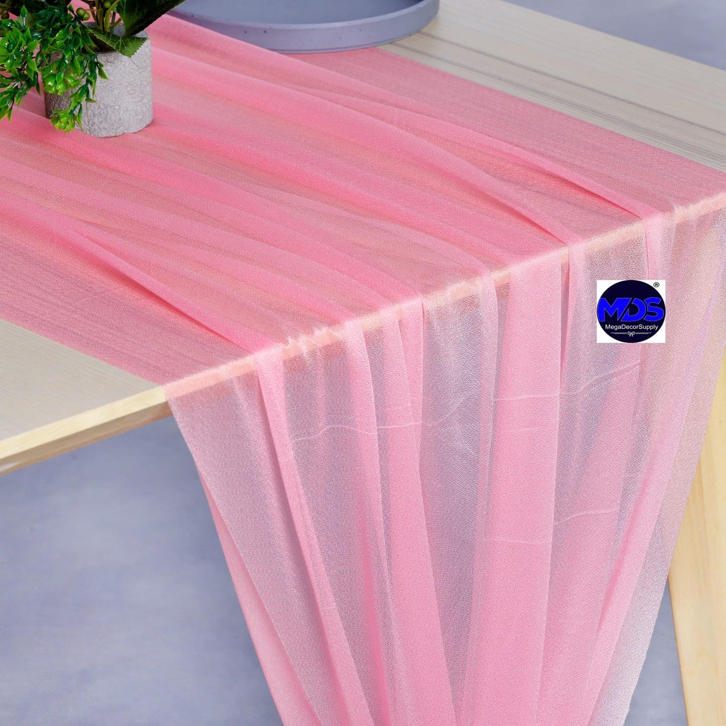 MDS Halloween Chiffon Table Runner - 20 Pack, 29 x 170 Inches, 14ft Each - Sheer Spooky Table Runners for Haunted House Parties, Trick-or-Treat Tables, Witchy Décor, Wedding & Events - Coral