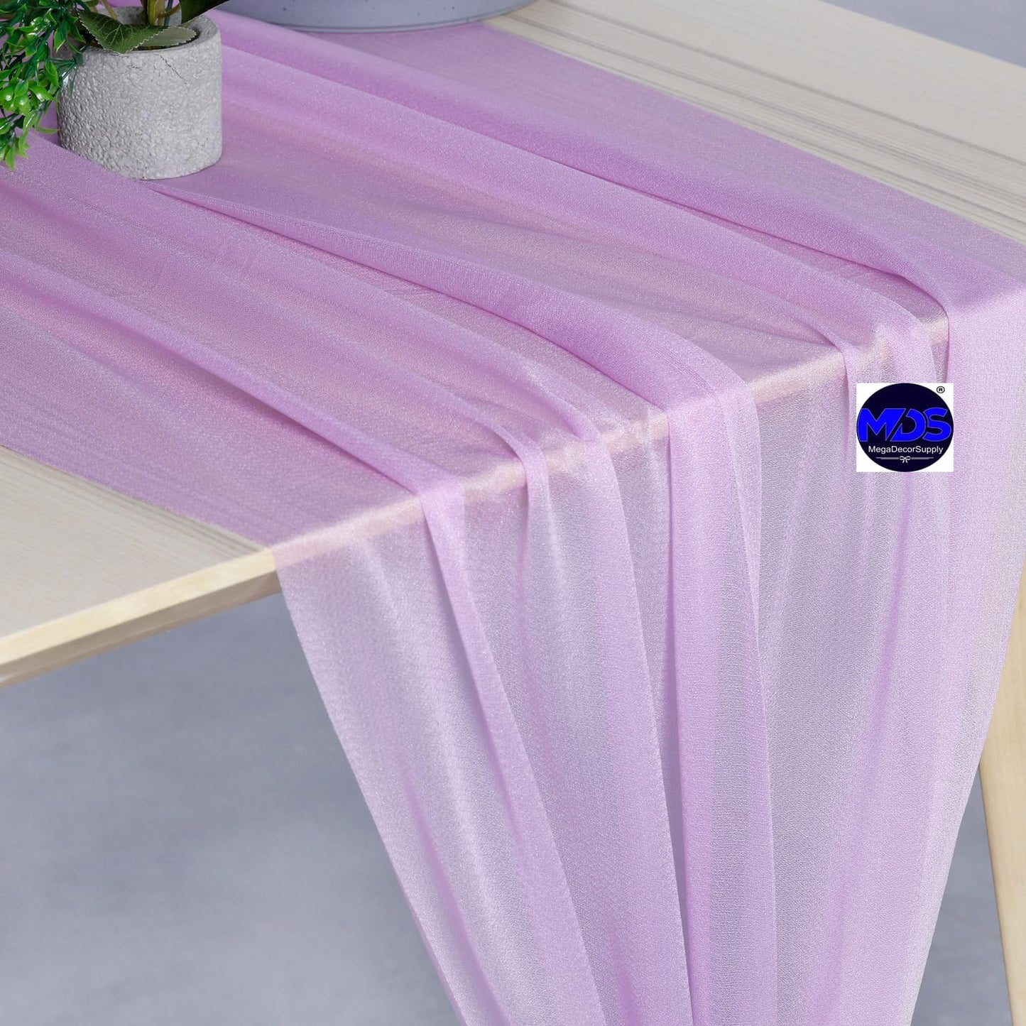 MDS 25 Pack 10ft Chiffon Table Runner 29 x 120 Inches Sheer Wedding Runner Romantic Rustic Table Runner for Wedding Decorations, Birthday Parties, Bridal Shower Party Arch Decor - Orchid