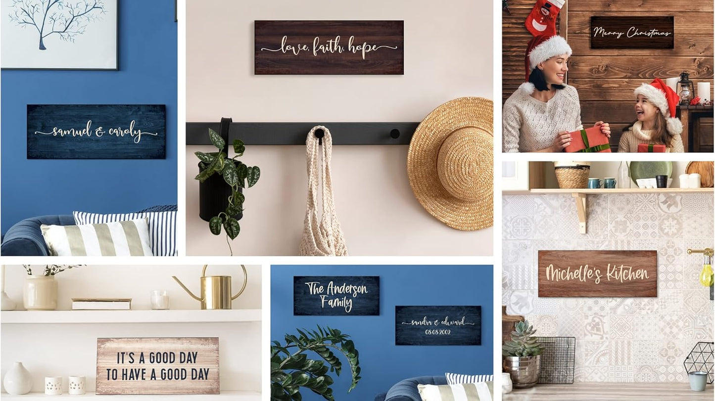 Personalized Signs for Home, Custom Sign with Any Text, 3 Sizes - 12 Background Options & 8 Fonts - Customizable Sign 11X5