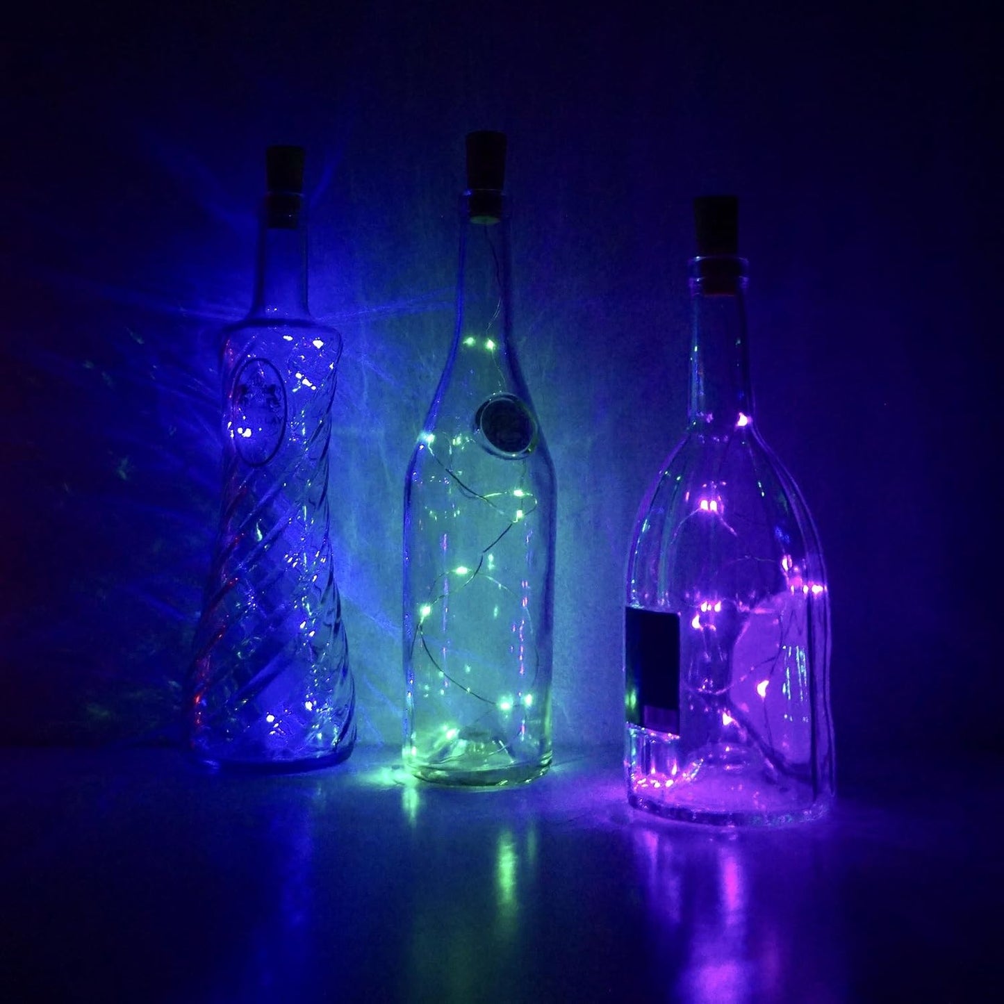 10 Pack 20 LED Wine Bottle Cork Lights Mini Fairy String Lights Copper Wire, Battery Operated Starry Lights for DIY, Festival, Wedding, Party, Indoor, Outdoor Decoration (Multi-Colored)