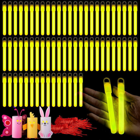 Lewtemi 4" or 6" 100 Pack Bright Glow Sticks Bulk, Glow in The Dark Party Supplies Birthday and Holidays Party Favors
