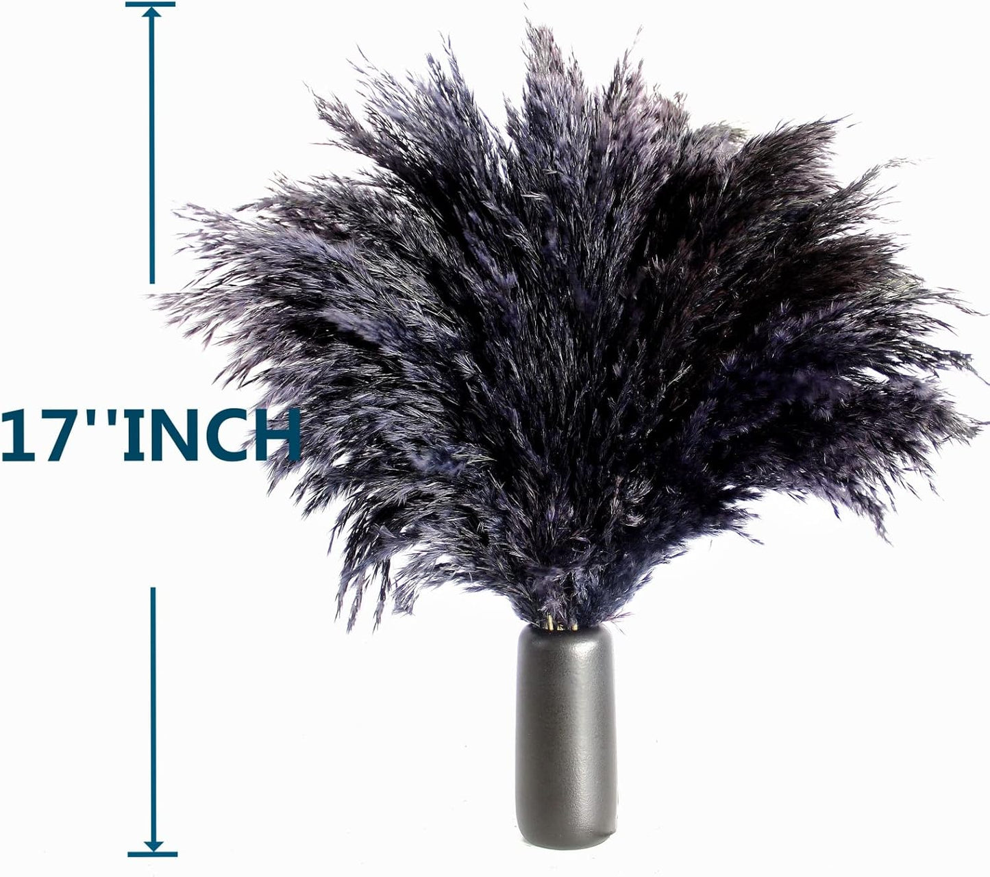 Black Pampas Grass for Home Decor - Elegant Boho Decor - Premium Quality Pampas Grass Stems - Perfect for House, Nursery, Western, Wedding, Table, and Bohemian Decor (20PCS)