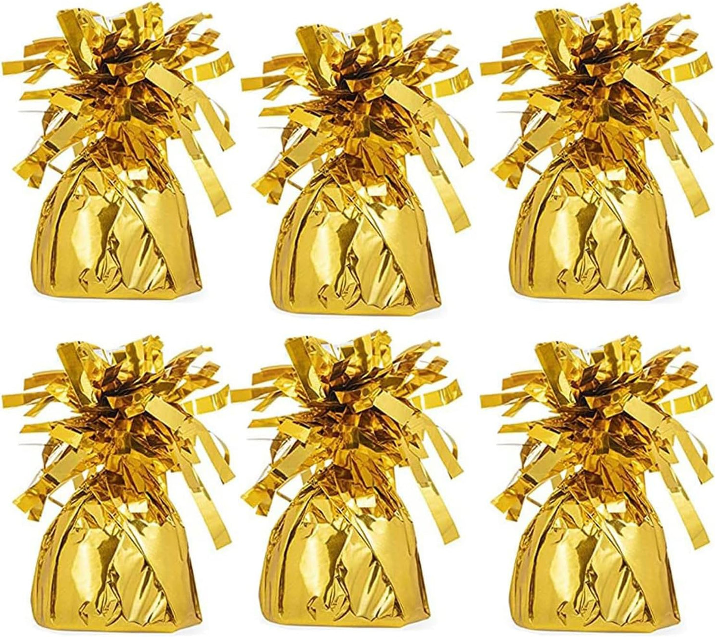 Metallic Balloon Weights, Birthday Party Favors, Novelty and Gag Gifts, 5.5" Inches, 6-Pack (Gold)