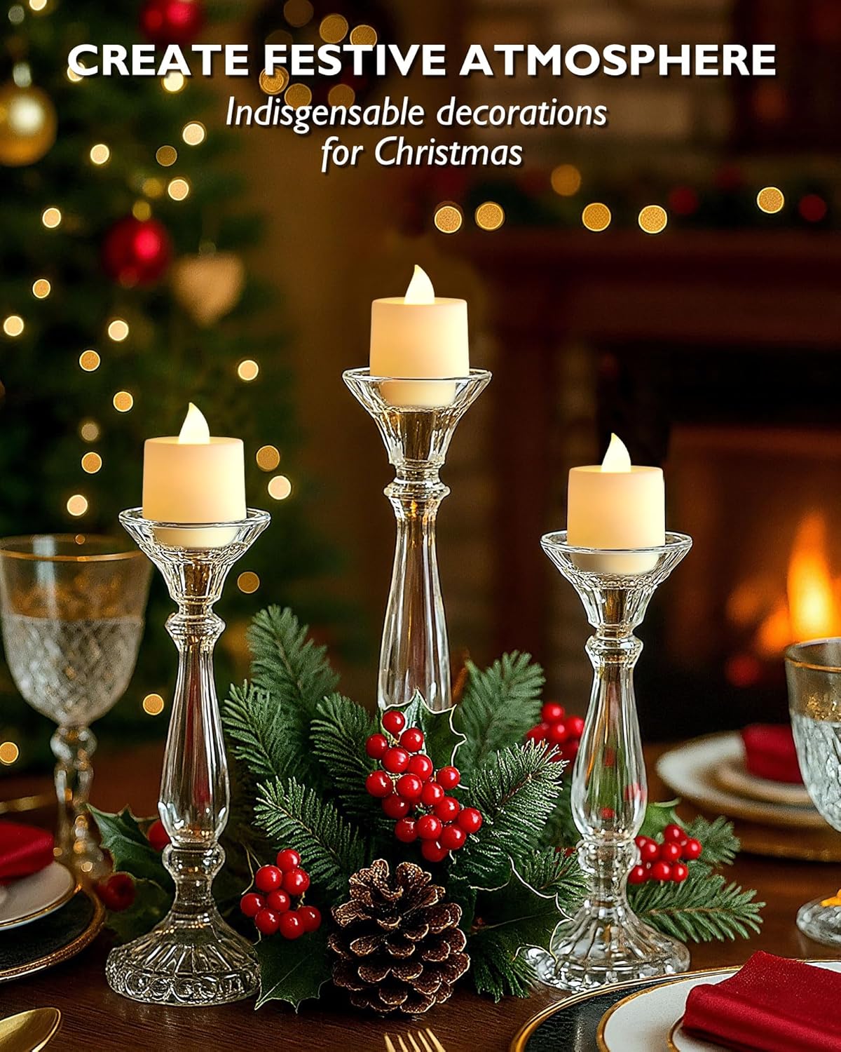 Amagic 50 Pack LED Tea Lights, Flameless Votive Candles, Lasting Electric Fake Small Candles, Battery Operated Tealights Candles for Halloween, Christmas, Home Decor, Wedding, Party, Festival (White)