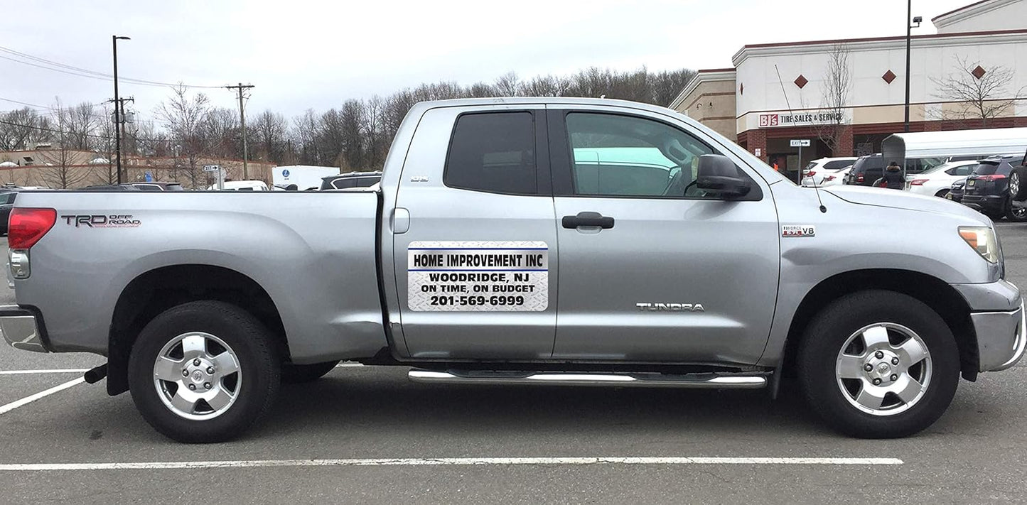 Vehicle Magnets sign With Custom Lettering 12" X 24" (Set of 2) -Landscape, Construction, Handy man, Plumbing, car repair shop- Metal Plate