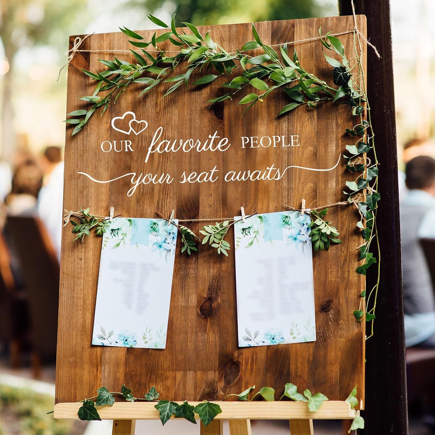 3 Pcs Wedding Seating Chart Decal Stickers DIY Our Favorite People Your Seat Awaits Vinyl Decal Wedding Sign Decor Seating Chart Board Mirror Stickers(White)