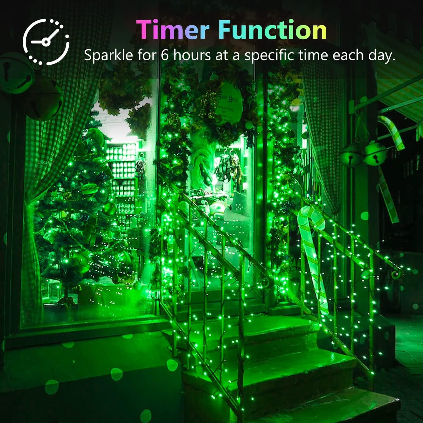 4 Pack 20FT 60LED Halloween Battery Operated Fairy Lights with Timer, Waterproof Battery String Lights Outdoor Indoor, Battery Twinkle Lights for Bedroom Wedding Birthday Party Christmas (Green)