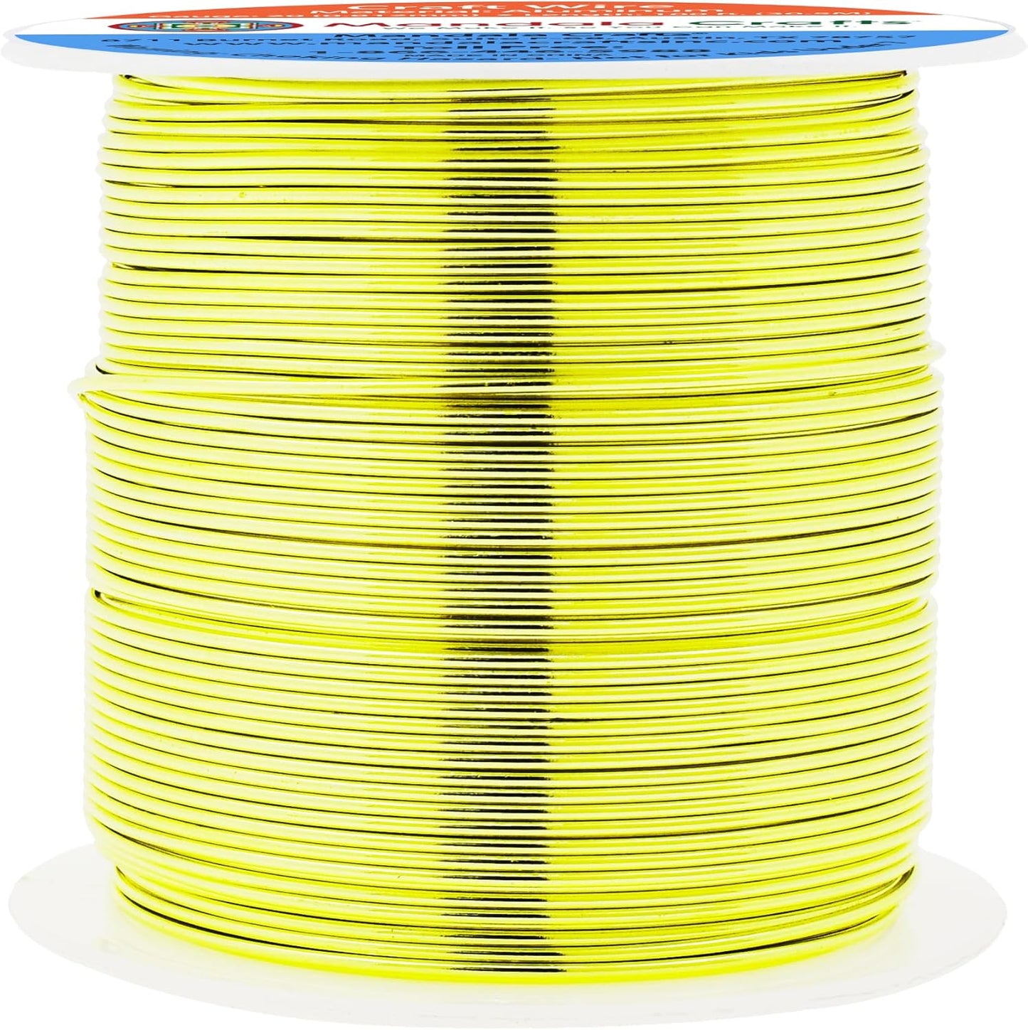 Mandala Crafts 20 Gauge Anodized Aluminum Craft Wire for Jewelry Making - 100 FT Colored Flexible Yellow Green Wire - Bendable for Bonsai Armature Crafting Sculpting