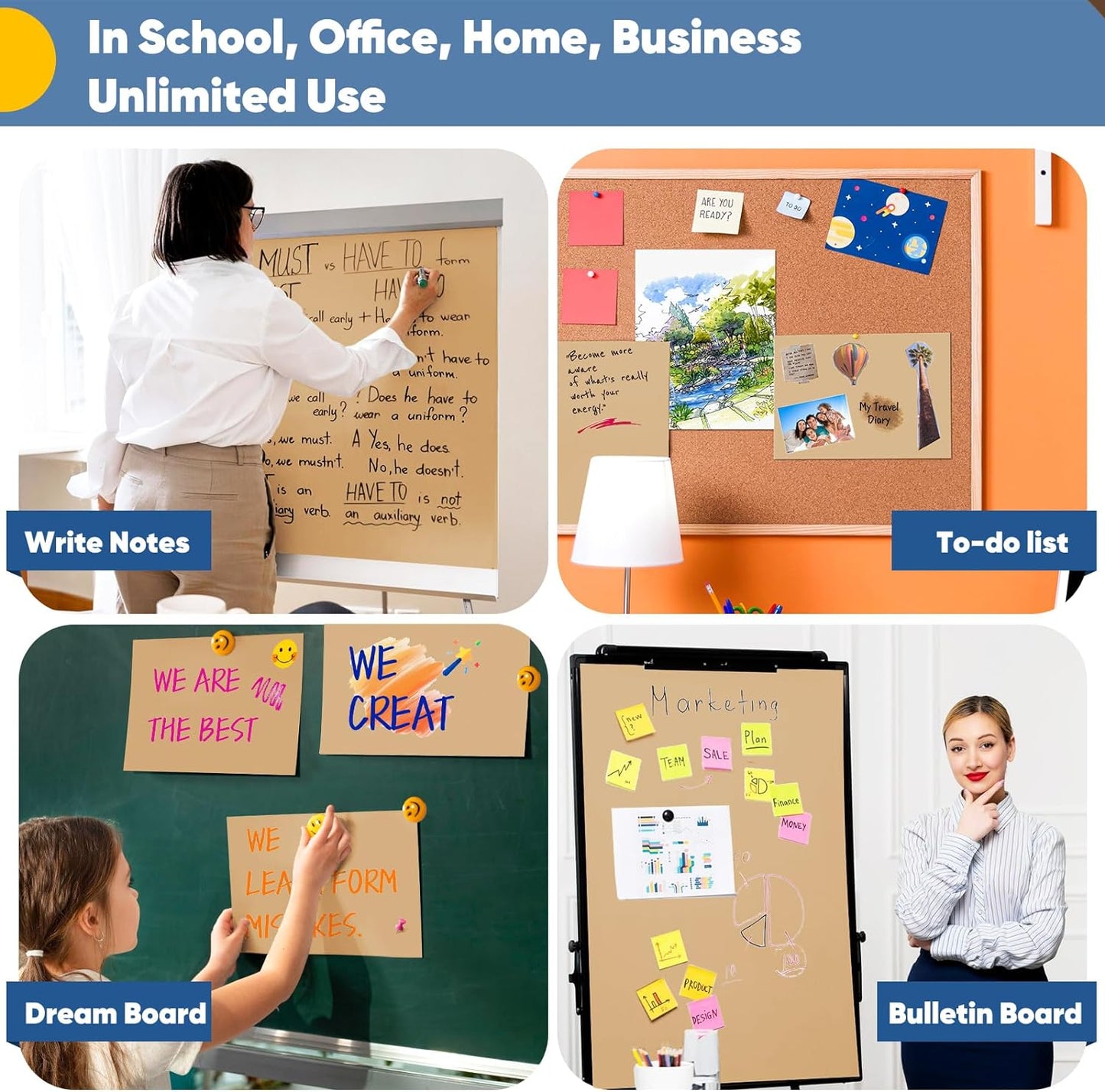 18"x3600" (300') Brown Craft Paper Roll, Bulletin Board Banner Construction Kraft Paper, Eid Bouquet Flower Decorative Gift Wrap, Kid Art Poster Packing Shipping Floor Covering Table Runner 70GSM 50LB