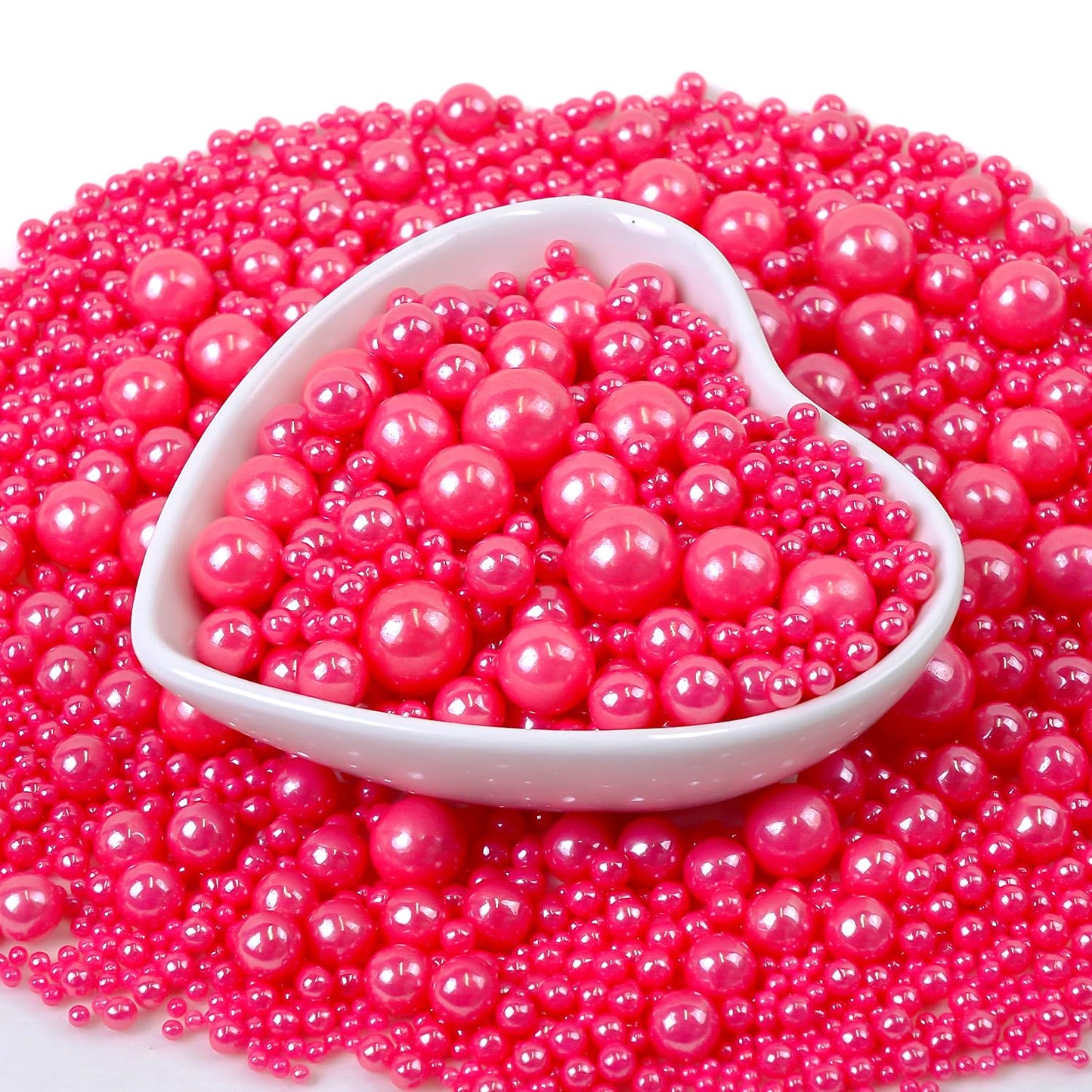 Edible Pink Sugar Pearl Sprinkles, Pearl Sugar Sprinkles, Cake Decorations, Cupcake Toppers, Ice Cream Toppings, Wedding Party Halloween Christmas Supplies,180g/6.35oz