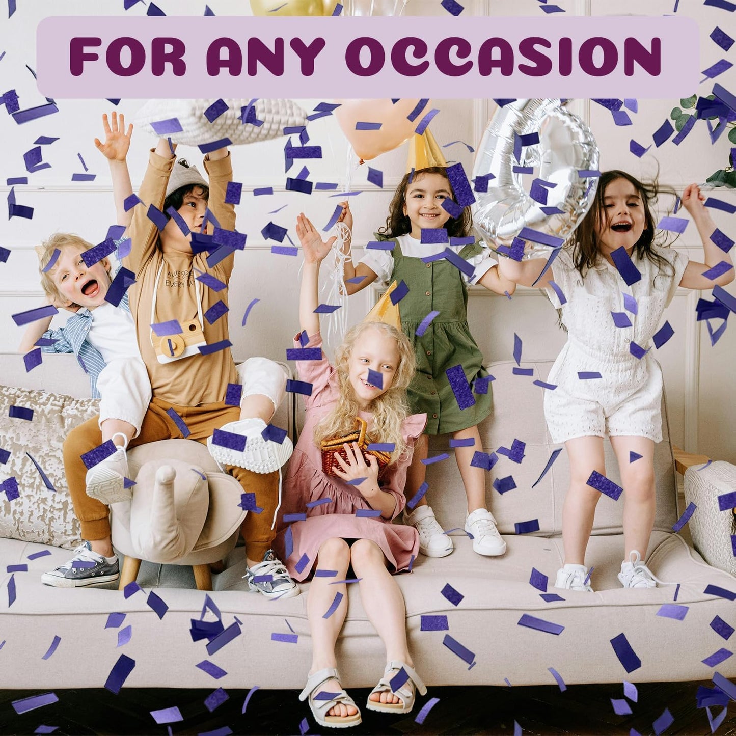 Confetti Poppers Purple Confetti Cannon 12 Pack Party Poppers Biodegradable12 inch Wedding Party Confetti Bulk Streamer Confetti Cannon Launches up to15-25ft for Christmas Birthday Graduation New Year