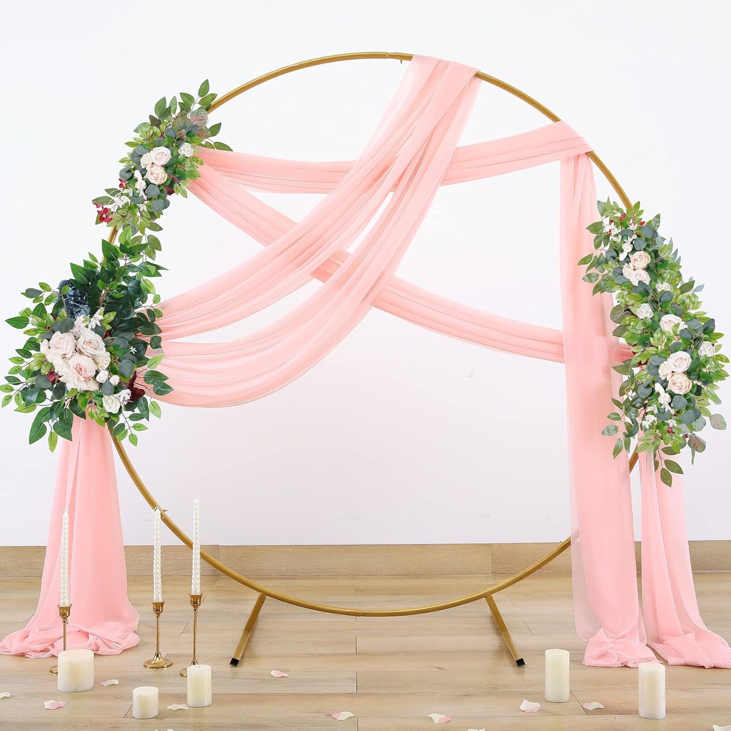 Blush Wedding Arch Draping Fabric Sheer Arch Drapes Backdrop Curtain for Ceremony Party Wedding Decor 19Ft Length x 28" Width 1 Panel