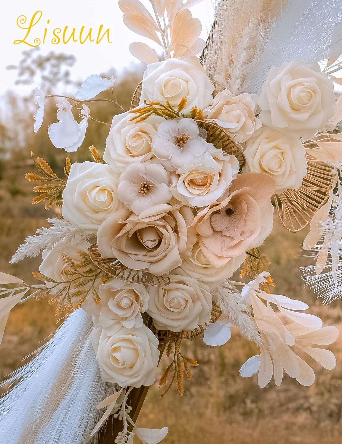 Wedding Arch Flowers, Artificial Flowers for Decoration, Large Flower Swag for Boho Styles Wedding Ceremony Floral Decor - Pack of 2