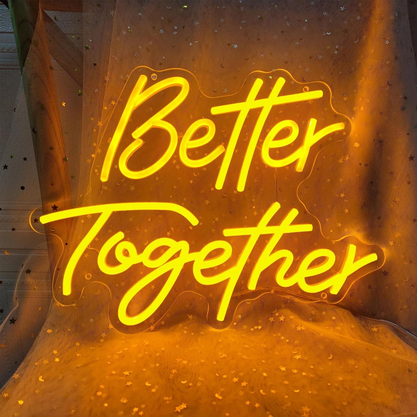Better Together Neon Sign Better Together Wall Decor, Wedding Neon Sign Light up Wedding Sign for Wedding Banquet Couple Party Bedroom Bar Decoration, 11.7"" x 15.7""
