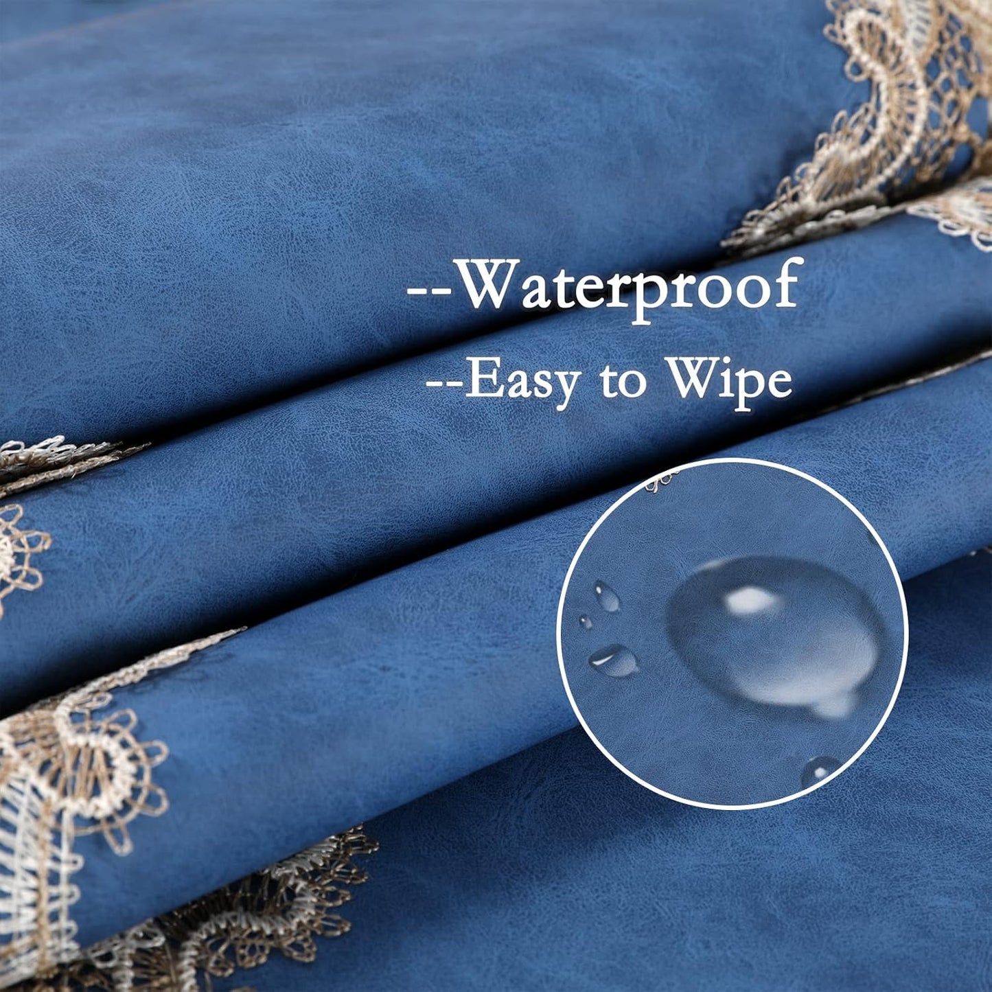 Vintage Lace Dining Table Runner, 72 Inches Macrame Coffee Table Runners for Kitchen Home Christmas Party Decorations (16x72 inch,Blue)