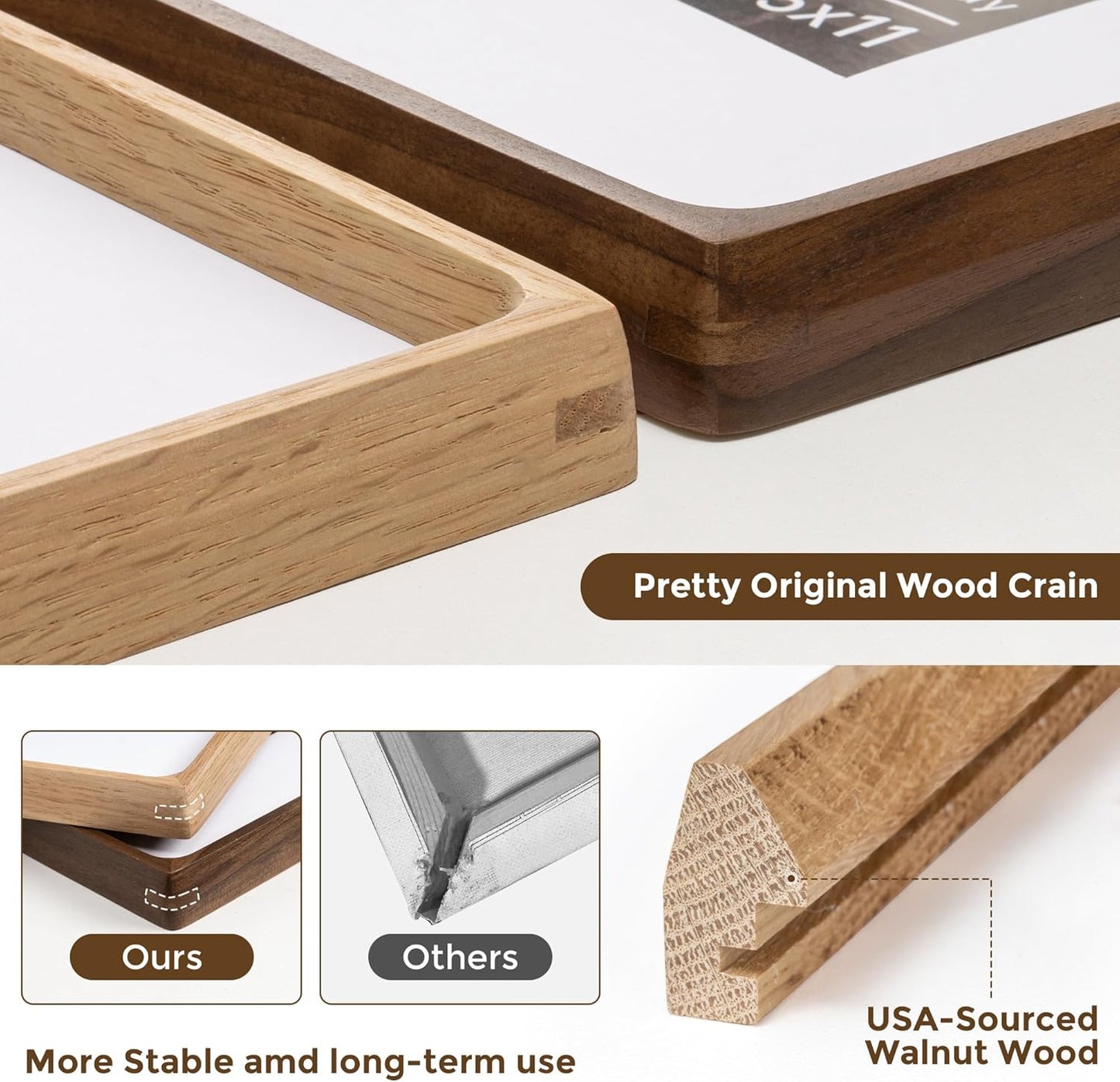 22x28 Frame with Mat to 18x24 Picture Frames USA-Sourced Natural Solid Oak Wood Handcrafted Rounded Corner Display with Real Glass Family Picture, Wedding Photo