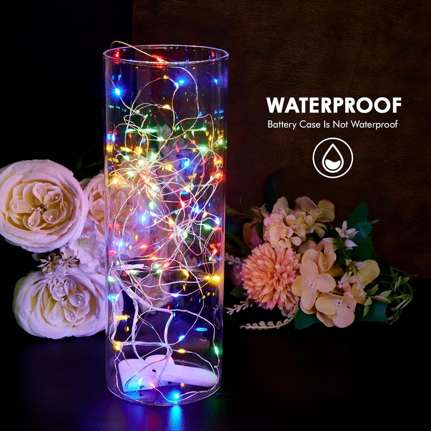 12 Pack Fairy Lights Battery Operated String Lights，7FT 20LED Waterproof Silver Wire Christmas Lights Outdoor,Firefly Mini Lights for Bedroom Party Birthday Wedding Home Decor