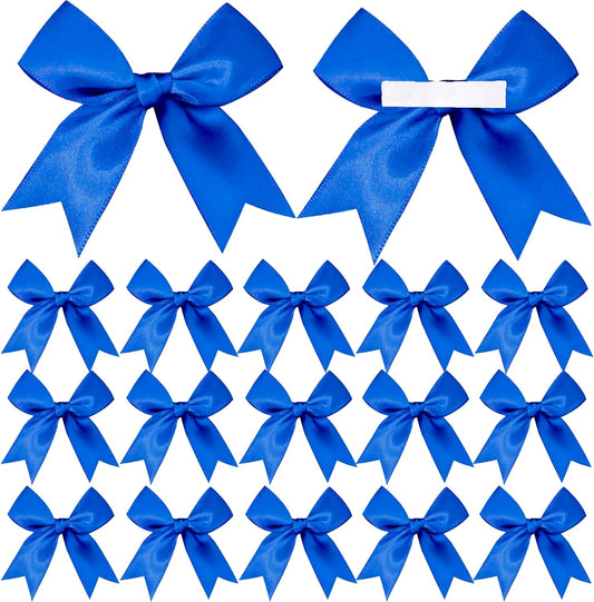 50 Pieces Gift Wrap Bows Premium Satin Ribbon Bows 3.3 Inch Craft Bows for Gift Wrapping DIY Treat Bags Holiday Gifts Bag Party Decorations, Wedding Decor Christmas Birthday Presents (Royal Blue)