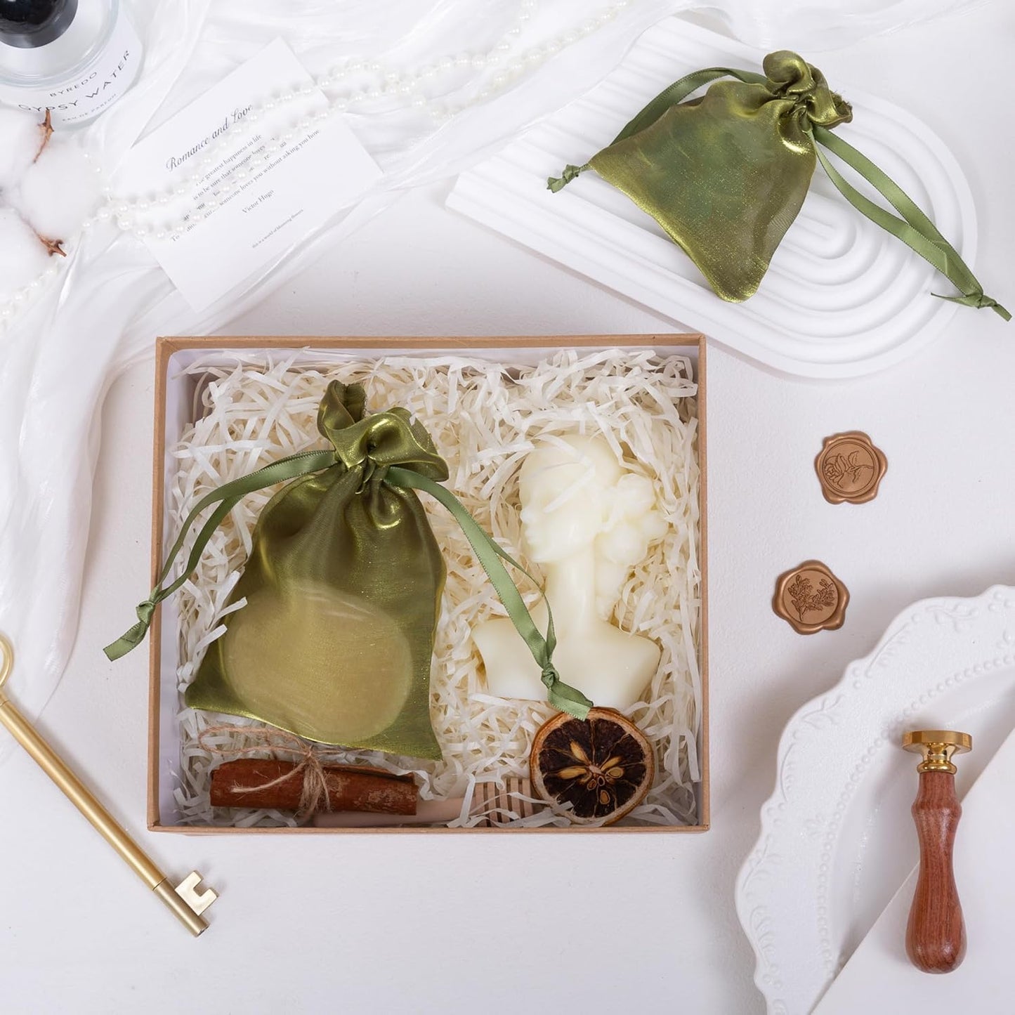 20 Pcs Moss Green Small Organza Bags 3X4 inch for Wedding Favors with Drawstring, Mini Mesh Gift Bags Jewelry Pouch for Candy Bridal Shower Party Favor Baby Shower Christmas