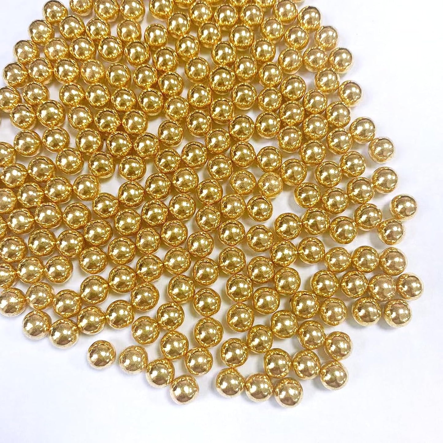 Sentovac 7mm Gold Pearl Sprinkles Edible Cake Decorating Sugar Candy Cookie Cake Cupcake Topper Ice Cream Baking Decorations Halloween Christmas Valentines Wedding Supplies