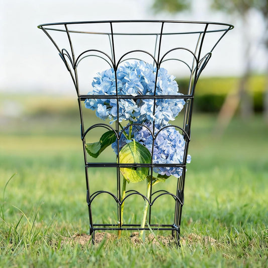 COOOXIM Peony Cages & Supports - Metal Plant Obelisk Trellis for Outdoor Use, 27.5 x 22 Inches, Perfect for Peonies, Roses, and Climbing Vines - Durable Garden Support Ring in M Shape