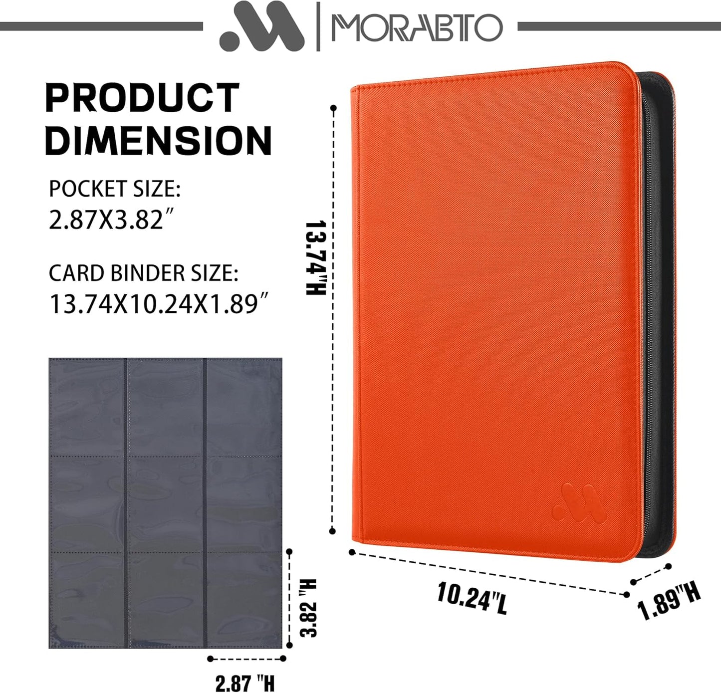 Card Binder 9 Pocket,Trading Card Binder Holds up to 360 Cards with 20 Sleeves,Zipper Card Holder Album Compatible with TCG Card/Game Cards/Sports Card