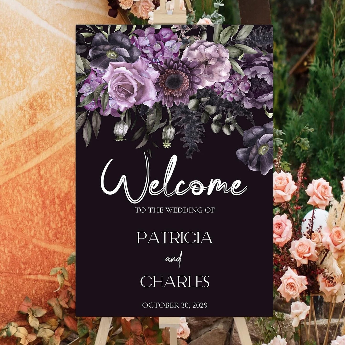 Gothic Wedding Welcome Sign - Dark Romantic Gothic Ceremony Sign