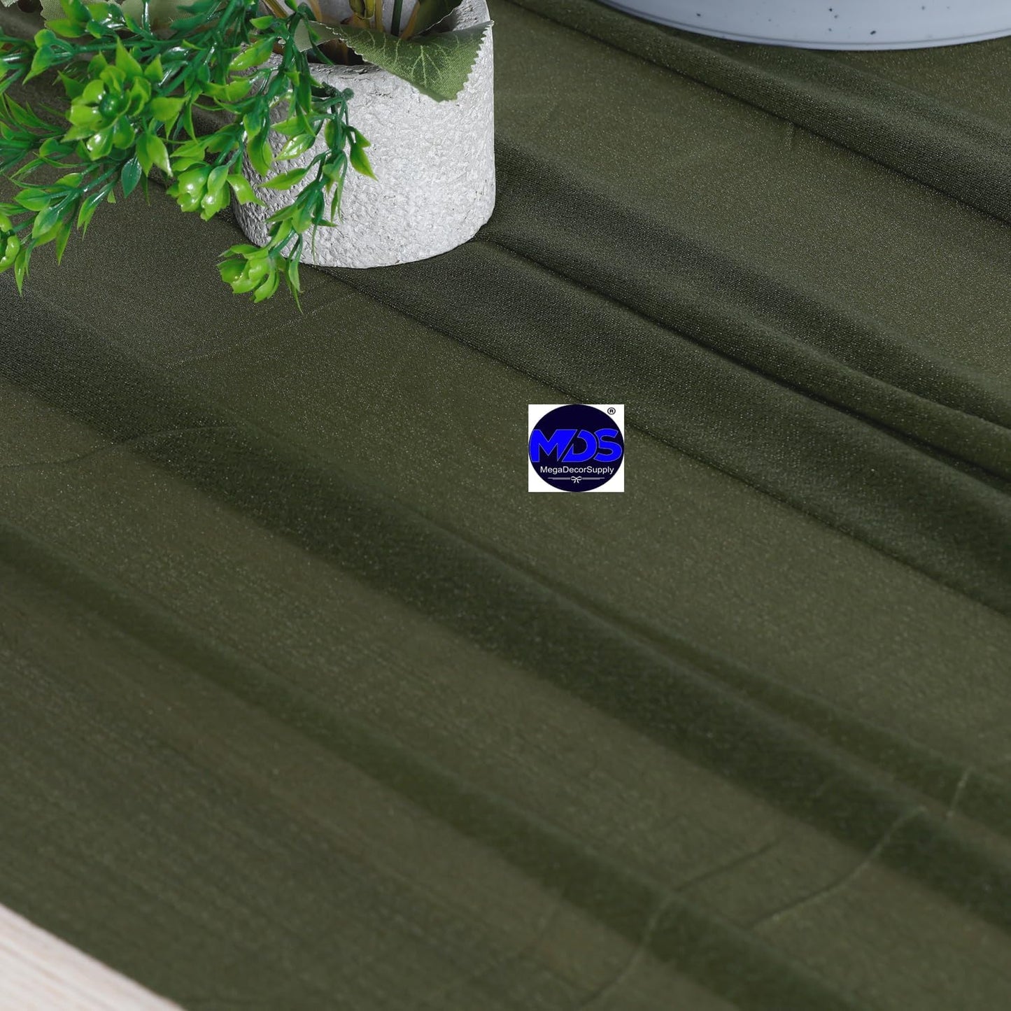 MDS Halloween Chiffon Table Runner - 12 Pack, 29 x 170 Inches, 14ft Each - Sheer Spooky Table Runners for Haunted House Parties, Trick-or-Treat Tables, Witchy Décor, Wedding & Events - Olive Green