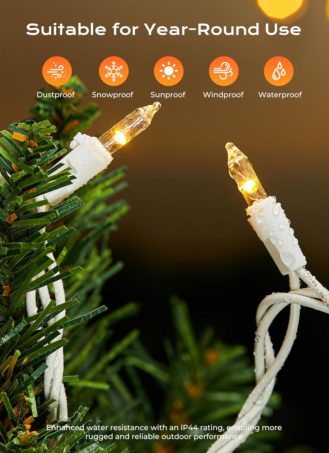 Minetom LED Clear Christmas String Lights, 50 Count 16 Feet LED Christmas Lights Bulb, Christmas Decorations Indoor, Christma Tree Lights for Indoor Outdoor Xmas Wedding Party Festival