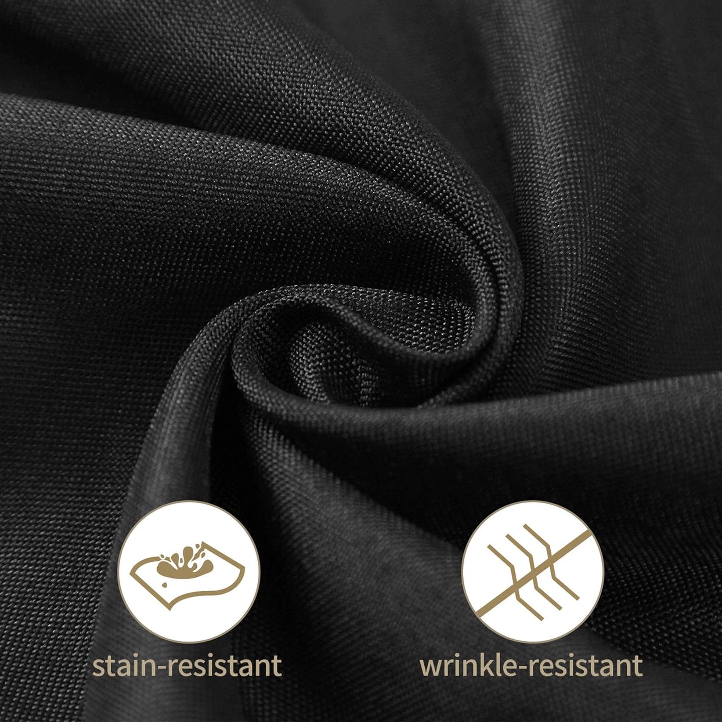 Ascoza 2pack 90 Inch Black Round Tablecloth in Polyester Fabric for Wedding/Banquet/Restaurant/Parties