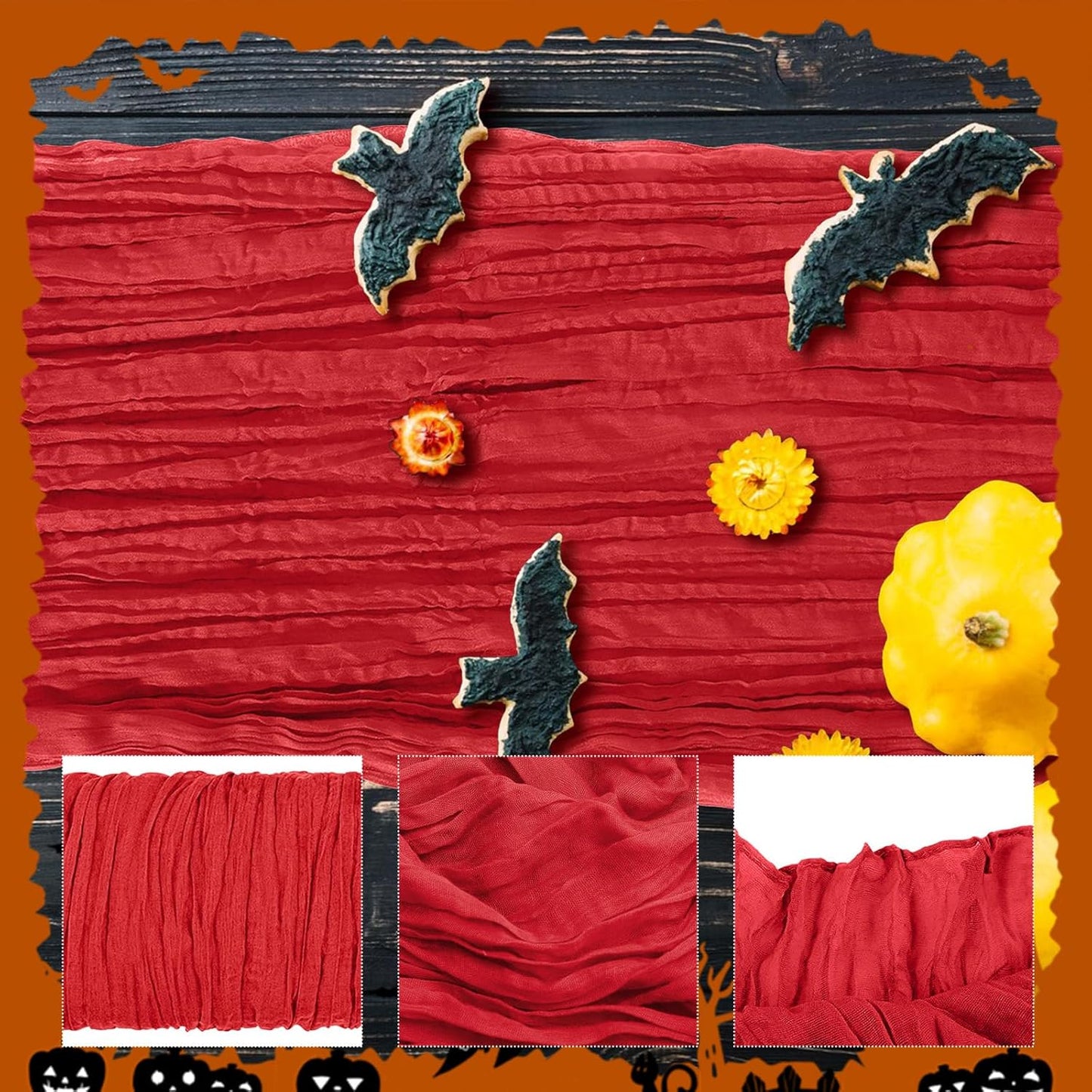 1 Pack Cheesecloth Table Runner 10Ft Christmas Gauze Boho Table Runners for Wedding Decor Bridal Shower Decorations Baby Shower Party(35" x 120")