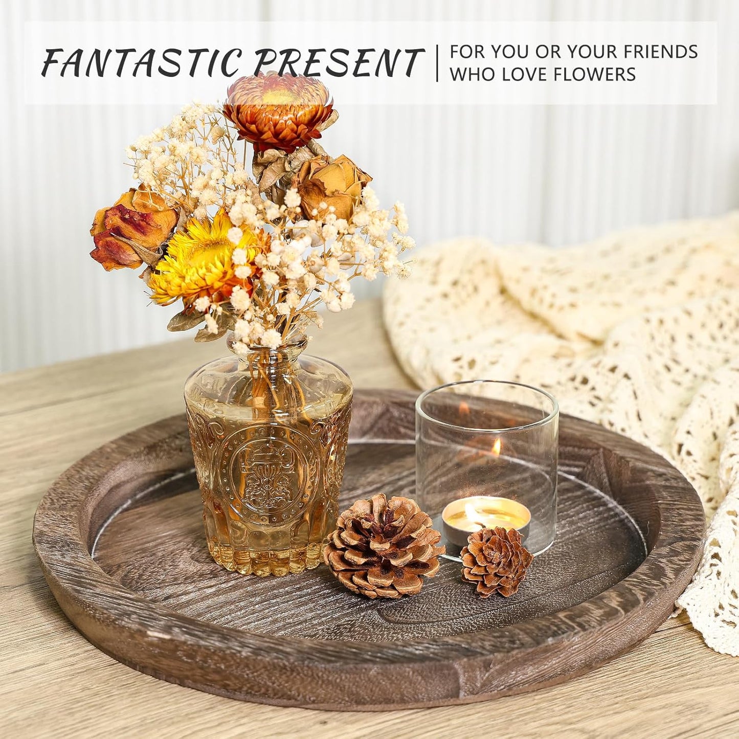 Glass Bud Vase Set of 5, Gold Amber Small Flower Vases for Centerpieces in Bulk, Mini Vintage Vase for Rustic Wedding, Home,Table Decoration