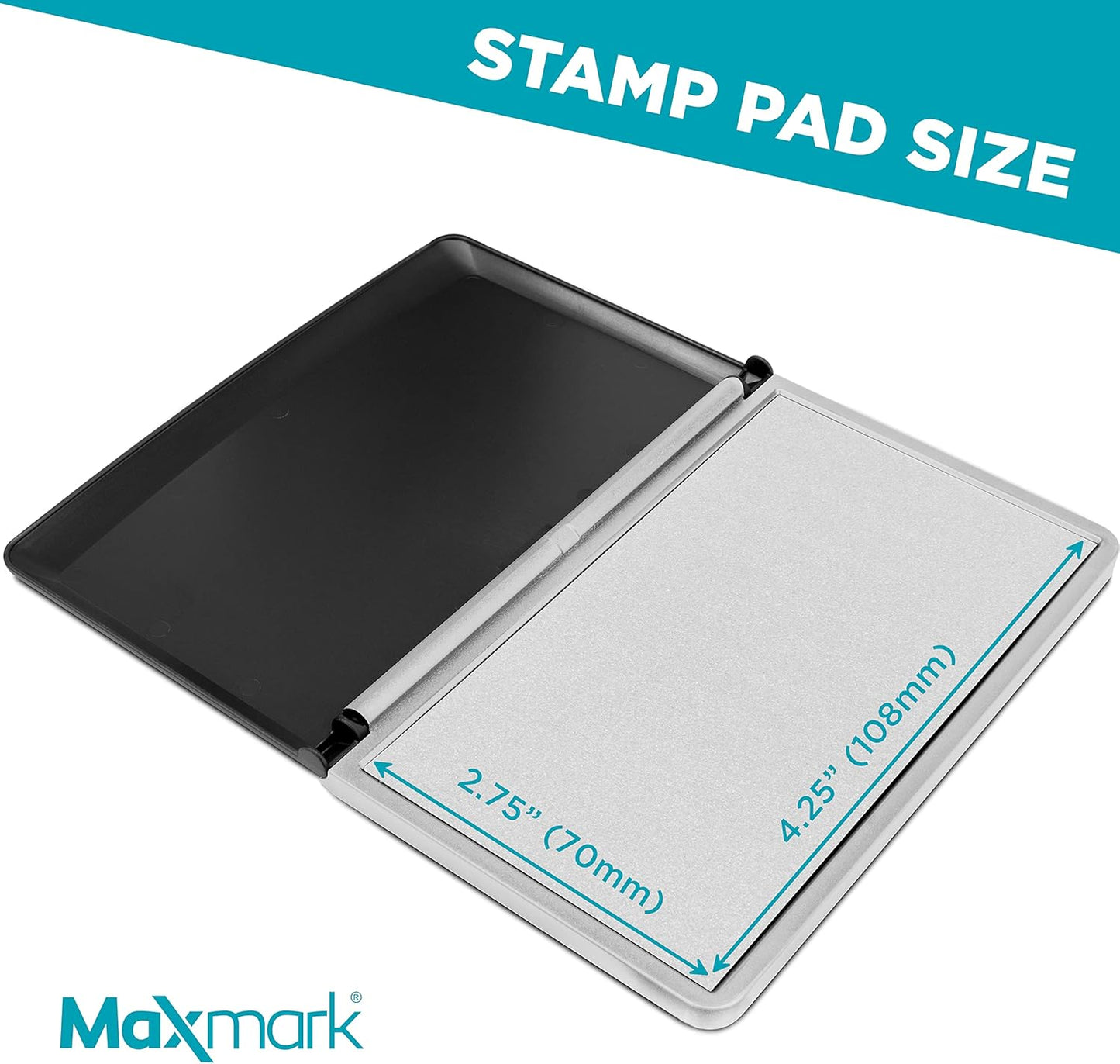 MaxMark Large Dry Stamp Pad - 2-3/4" by 4-1/4" - Premium Quality Felt Pad