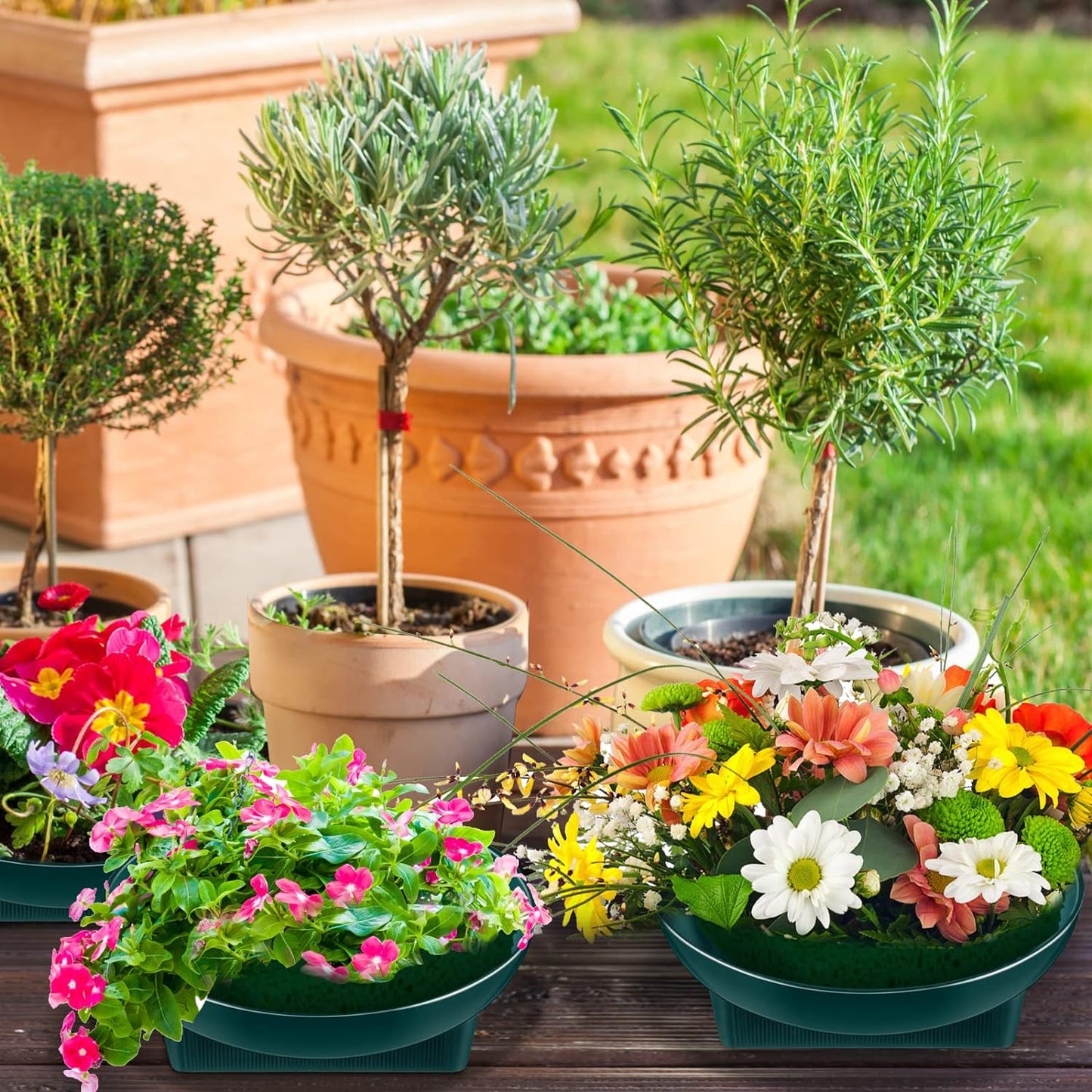 Karenhi 18 Pcs Floral Supplies Green Bowls for Flower Arrangements Large Size 6.3 Inch Floral Foam Bowls for Arrangements Holiday Wedding Fresh Flower Decoration Supplies (Foam Not Include)