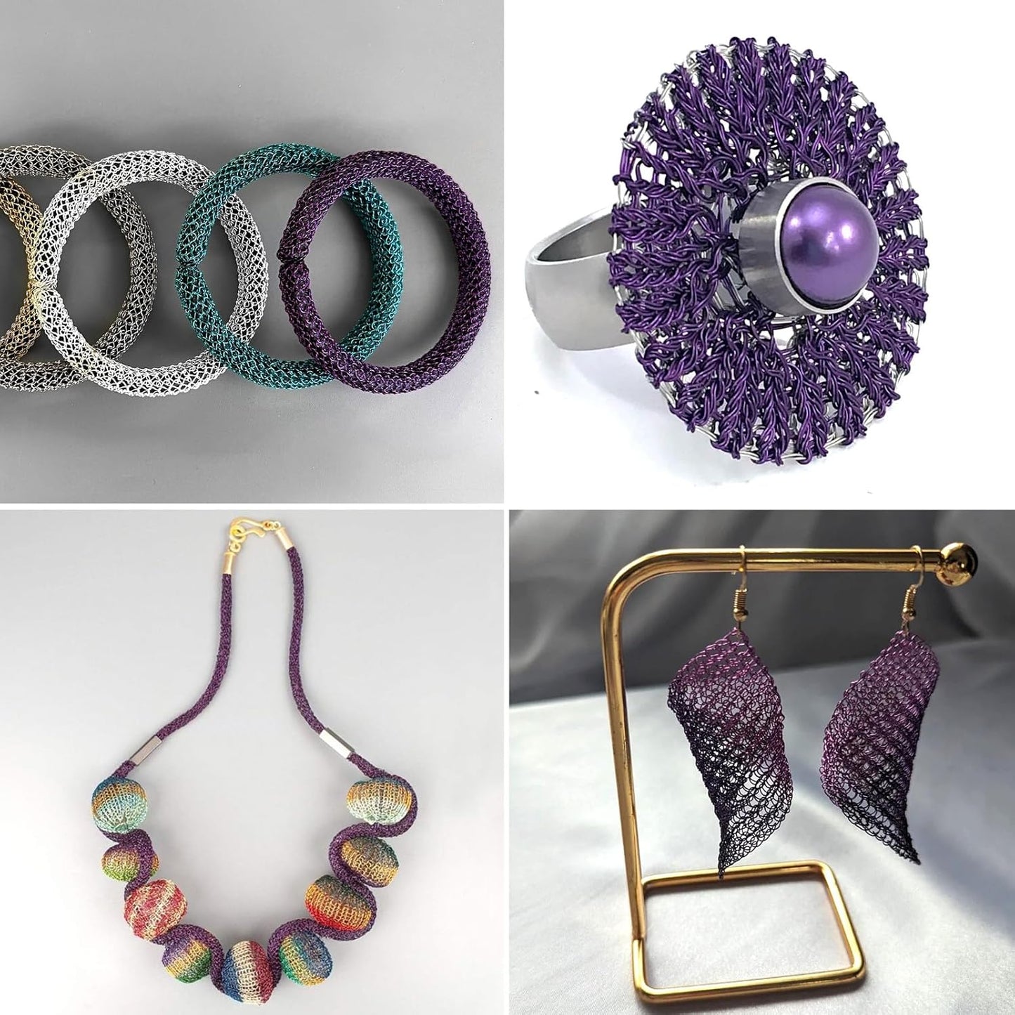 49FT Jewelry Wire 18 Gauge Tarnish-Resistant Copper Beading Wires Roll Bulk for DIY Crafts Jewelry Making, Purple Wire