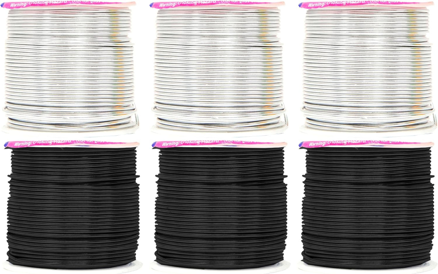 Mandala Crafts 16 Gauge Anodized Aluminum Craft Wire for Jewelry Making – 390 FT Colored Flexible Silver Black Wire - Bendable for Bonsai Armature Crafting Sculpting