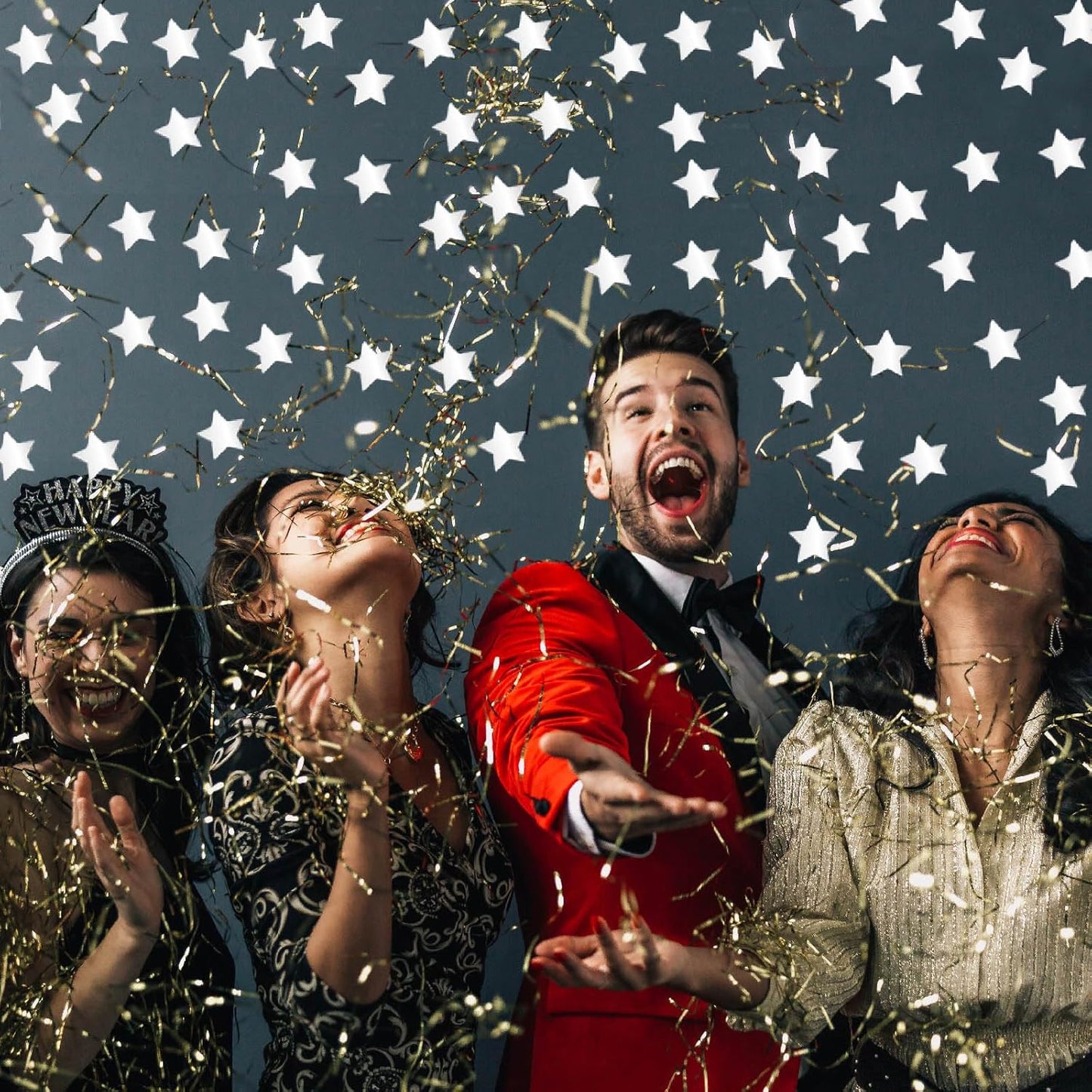 Confetti Star Metallic Foil Confetti Sprinkles for Wedding/Birthday/Festival Party Decorations 1.5OZ (Silver 10mm)