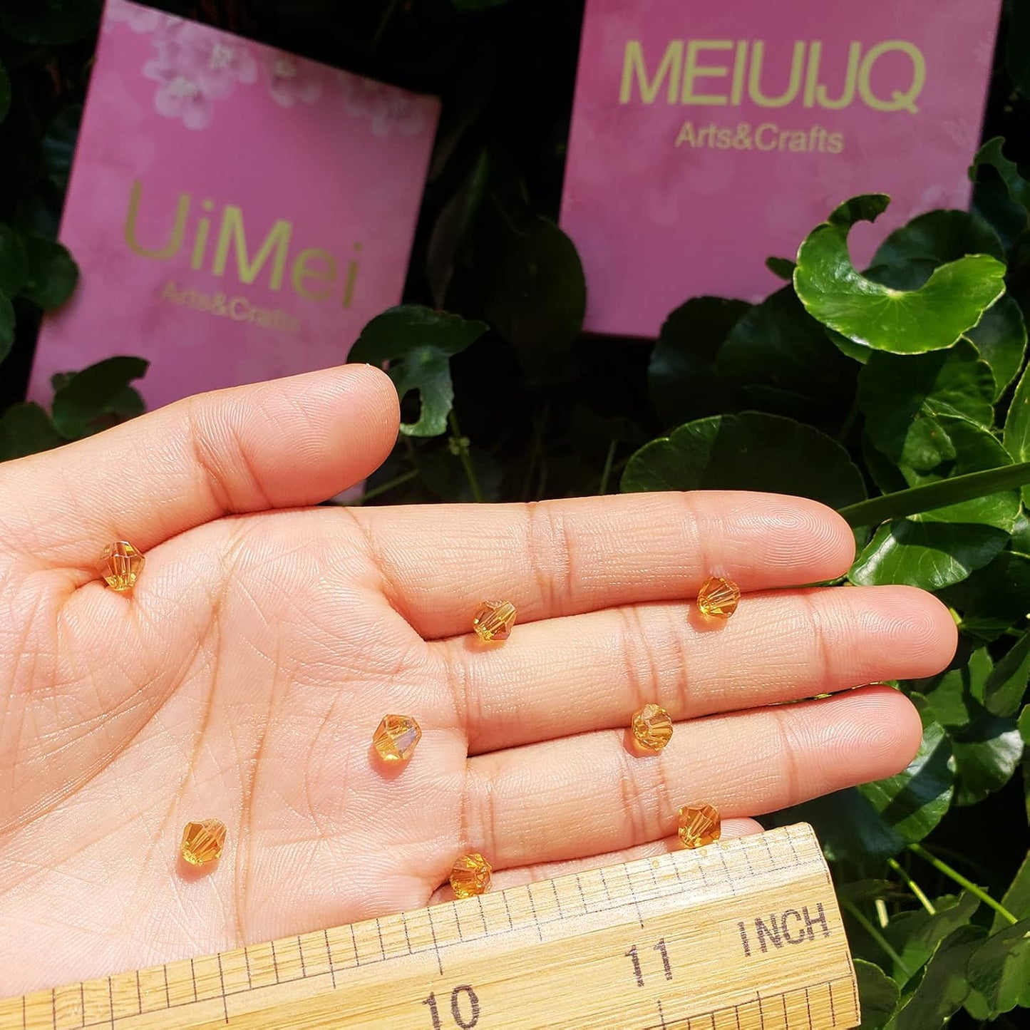 6mm Bicone 450Pcs Gold Champagne AB Crystal Glass Beads Faceted Bicone Shape Crystal Glass Spacer Beads for Bracelet Necklace Decorative Hand Jewelry Making (Gold Champagne AB, 6MM)