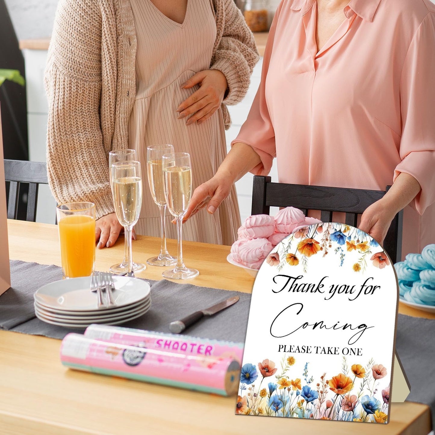 Thank You for Coming Please Take One Sign, Floral Decor Wedding Shower Favors, Bridal Shower Gifts, Modern Wooden Sign, 9x11 inches