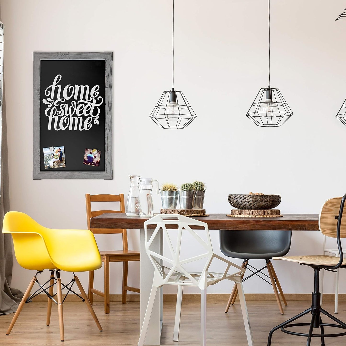 Loddie Doddie Chalk Board for Wall - 20 x 30 in Gray Rustic Frame - Magnet Board - Easy Erase Surface for Use as Chalkboard Calendar